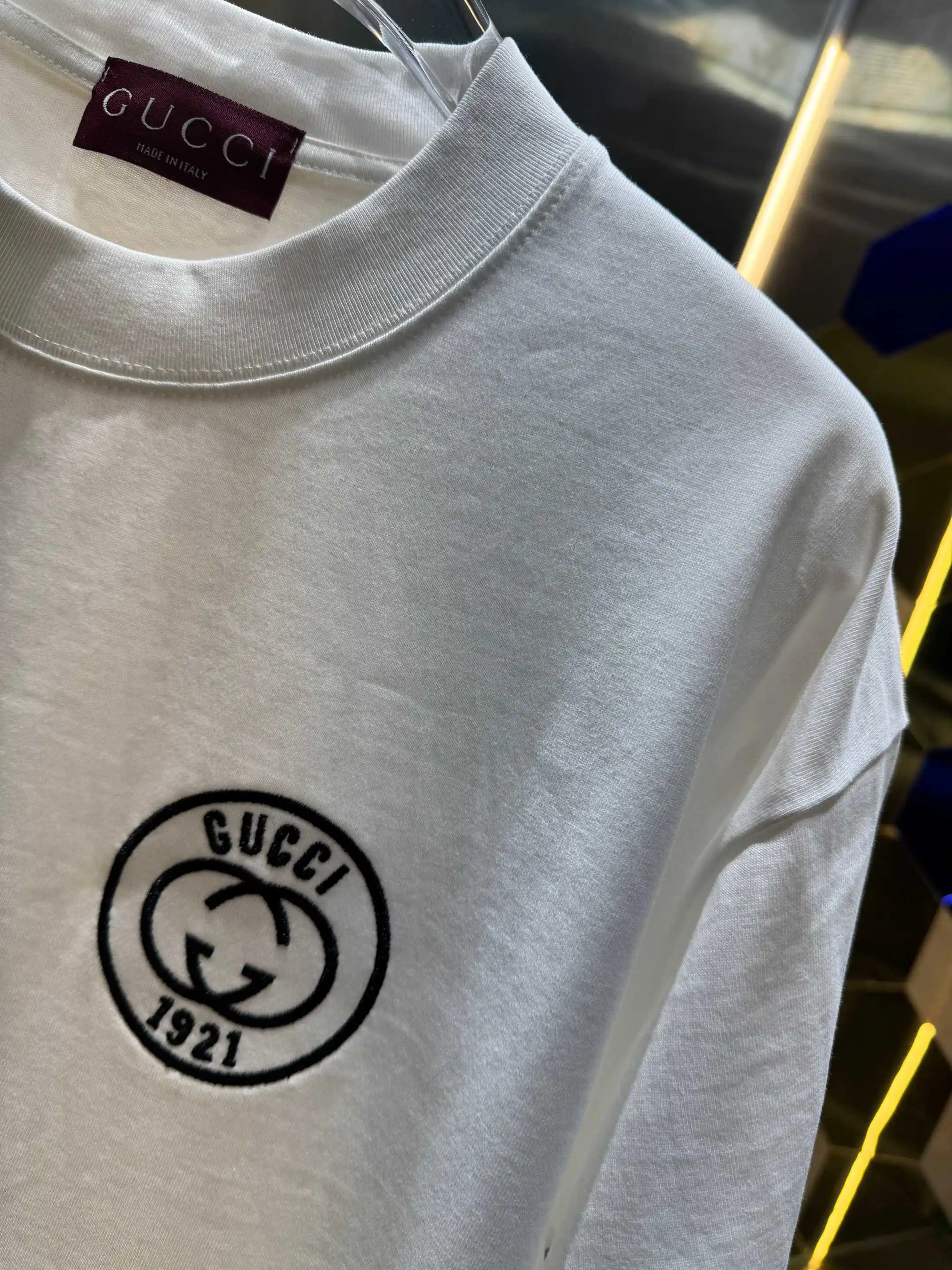 Interlocking G Embroidered Cotton T-Shirt D13513386 — view 3