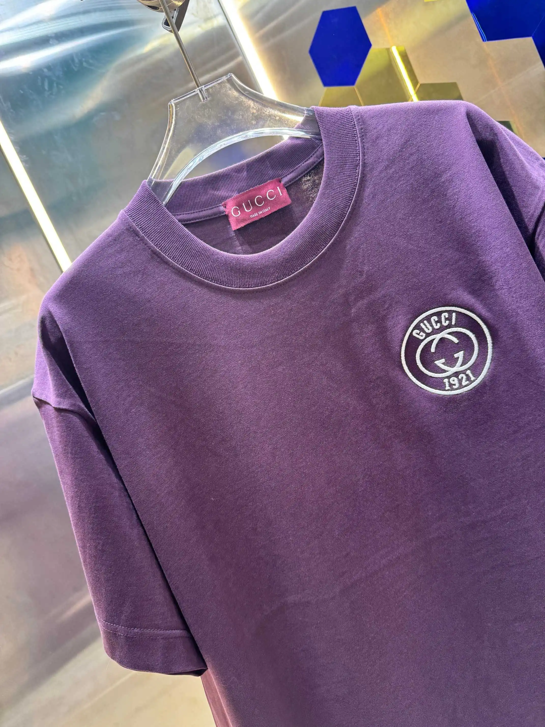 Interlocking G Embroidered Cotton T-Shirt D13513388 — view 2