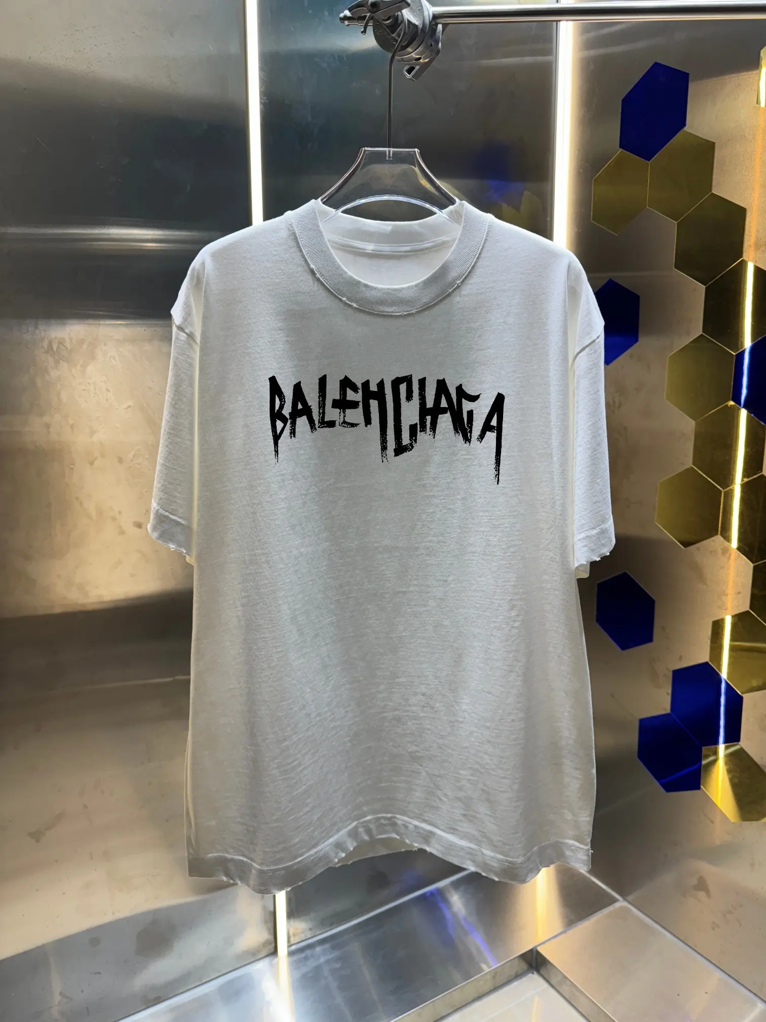 Distressed Logo Oversized Cotton T-Shirt D14013417