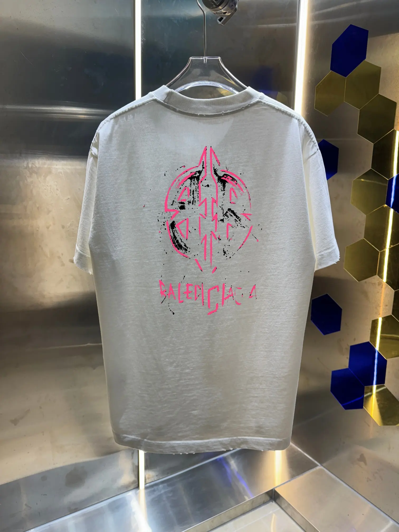 Distressed Logo Oversized Cotton T-Shirt D14013417 — view 3