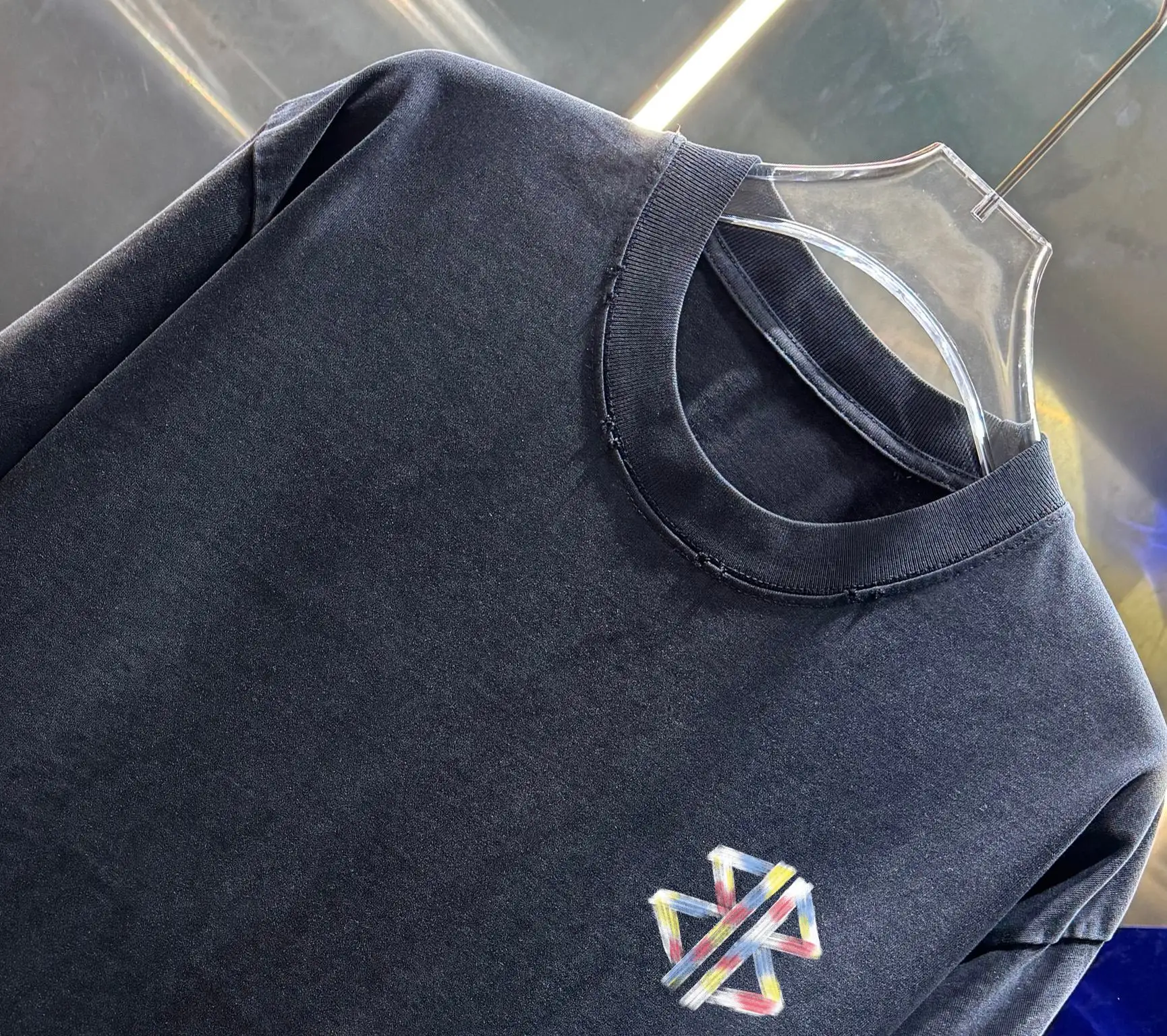 Logo-Embroidered Distressed Washed Cotton T-Shirt D14013414 — view 2