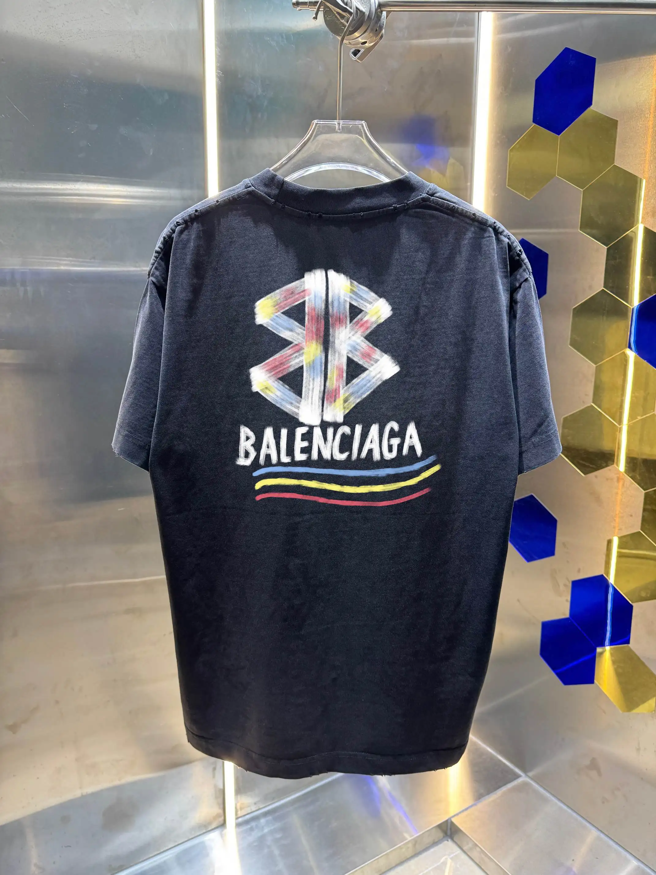 Logo-Embroidered Distressed Washed Cotton T-Shirt D14013414 — view 3