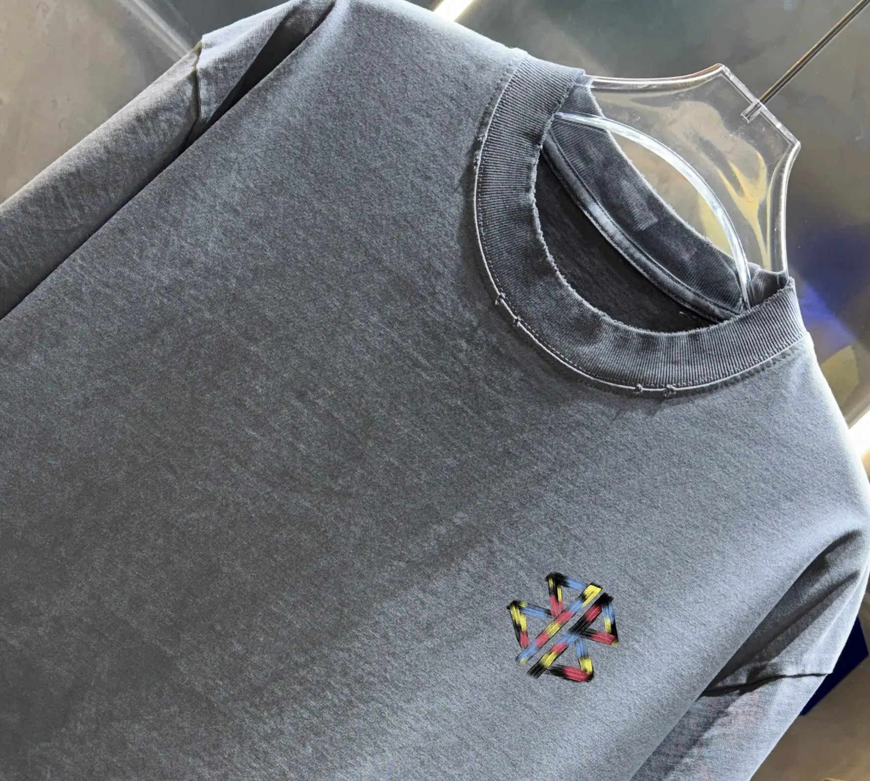 Logo Embroidered Washed Cotton T-Shirt D14013415 — view 2