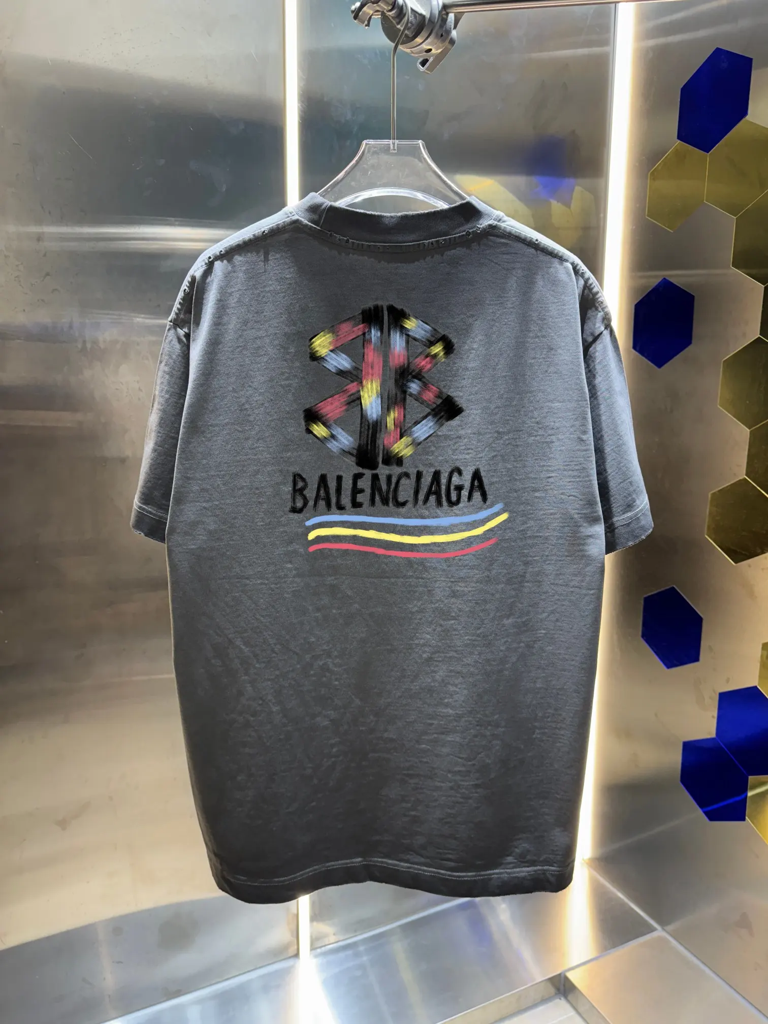 Logo Embroidered Washed Cotton T-Shirt D14013415 — view 3