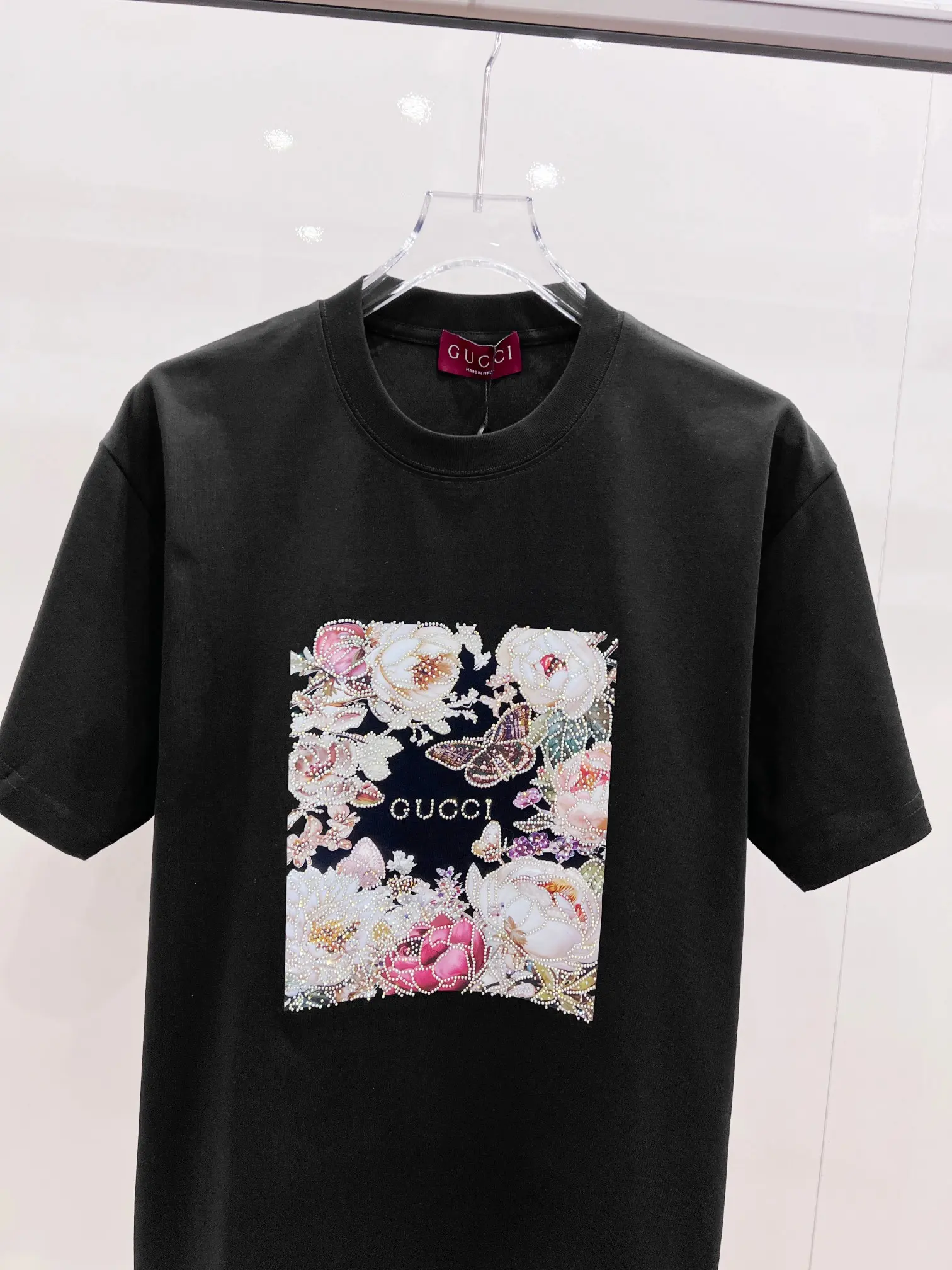 Floral Print Rhinestone-Embellished T-Shirt D14521444 — view 4