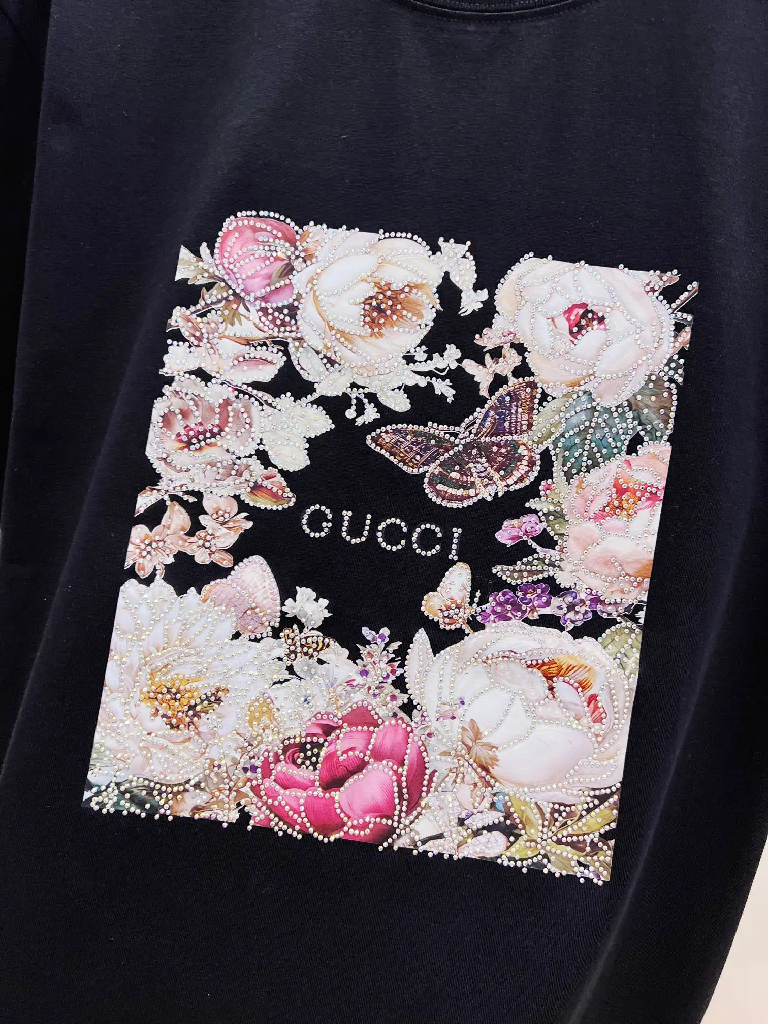 Floral Print Rhinestone-Embellished T-Shirt D14521444 — view 5