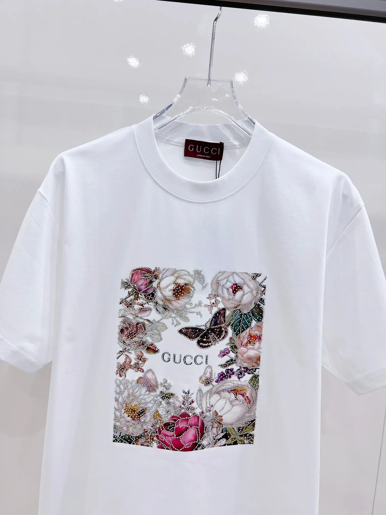 Floral Print Rhinestone-Embellished T-Shirt D14521445 — view 4