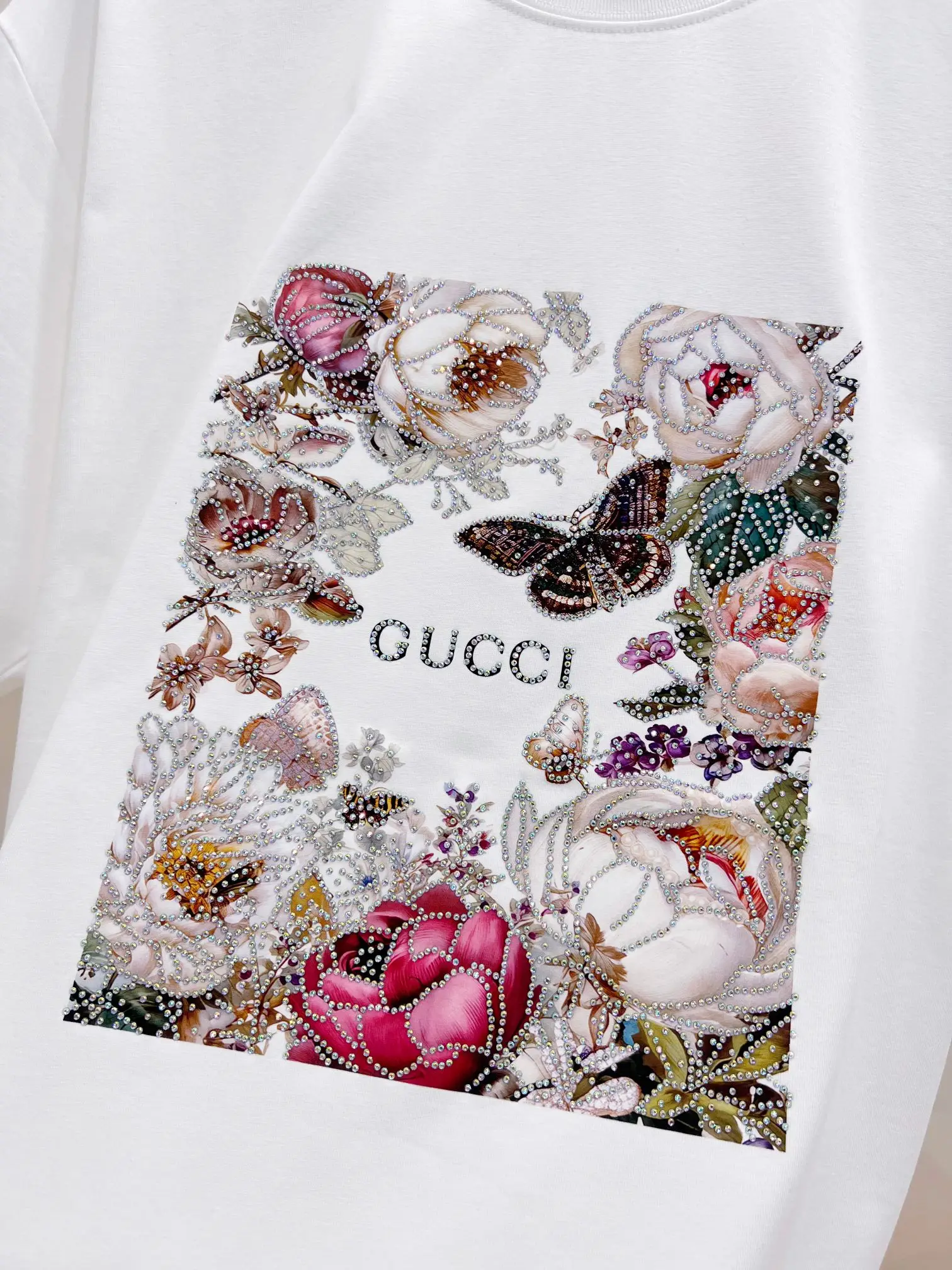 Floral Print Rhinestone-Embellished T-Shirt D14521445 — view 5