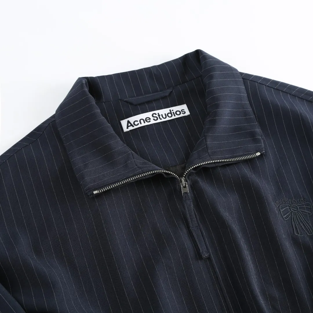 Embroidered Pinstripe Zip-Up Jacket D14521676 — view 6