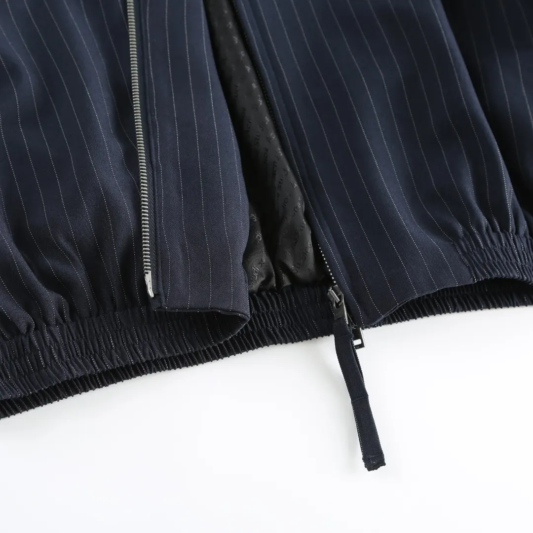 Embroidered Pinstripe Zip-Up Jacket D14521676 — view 8