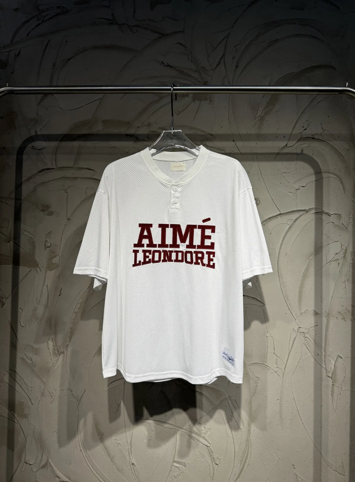 Logo Mesh Henley Baseball T-Shirt D14524328
