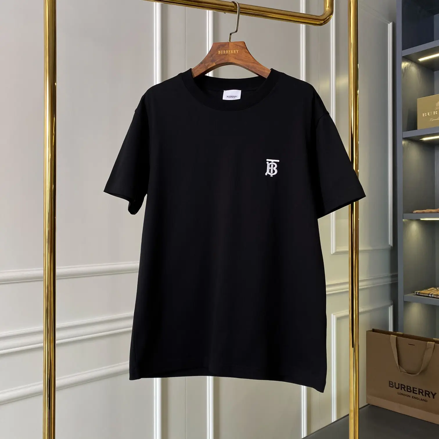 Monogram Motif Embroidered Cotton T-Shirt D14513713