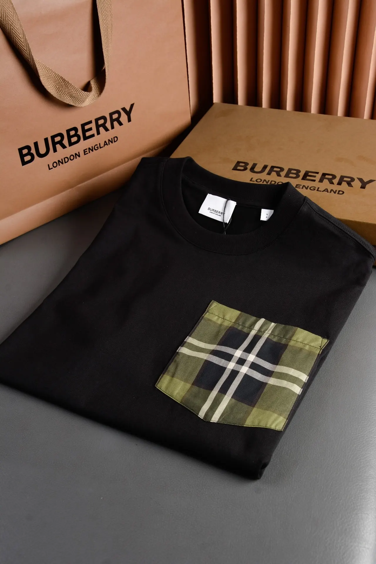 Vintage Check Pocket Cotton T-Shirt D14513519 — view 2