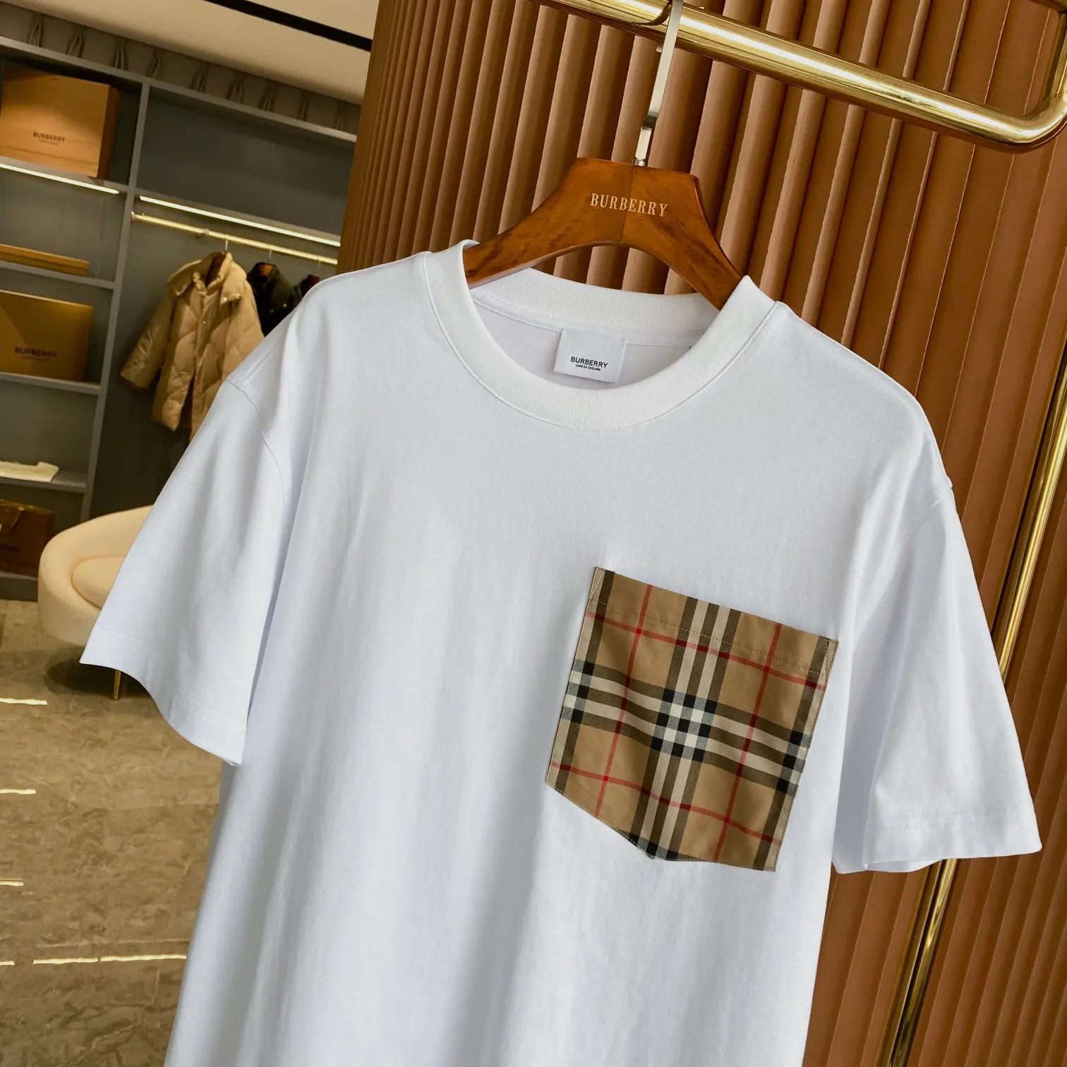 Vintage Check Pocket Cotton T-Shirt D14513520 — view 2
