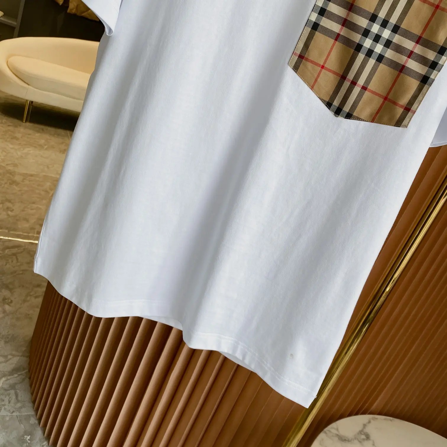 Vintage Check Pocket Cotton T-Shirt D14513520 — view 3