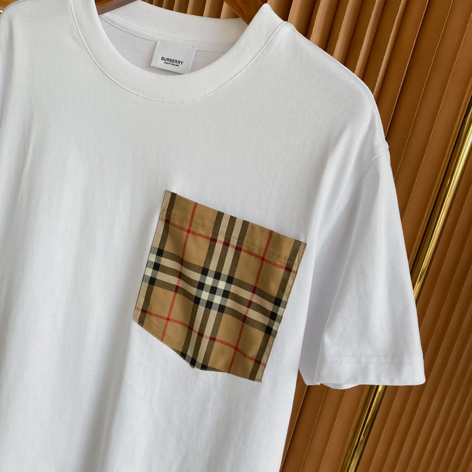 Vintage Check Pocket Cotton T-Shirt D14513520 — view 4