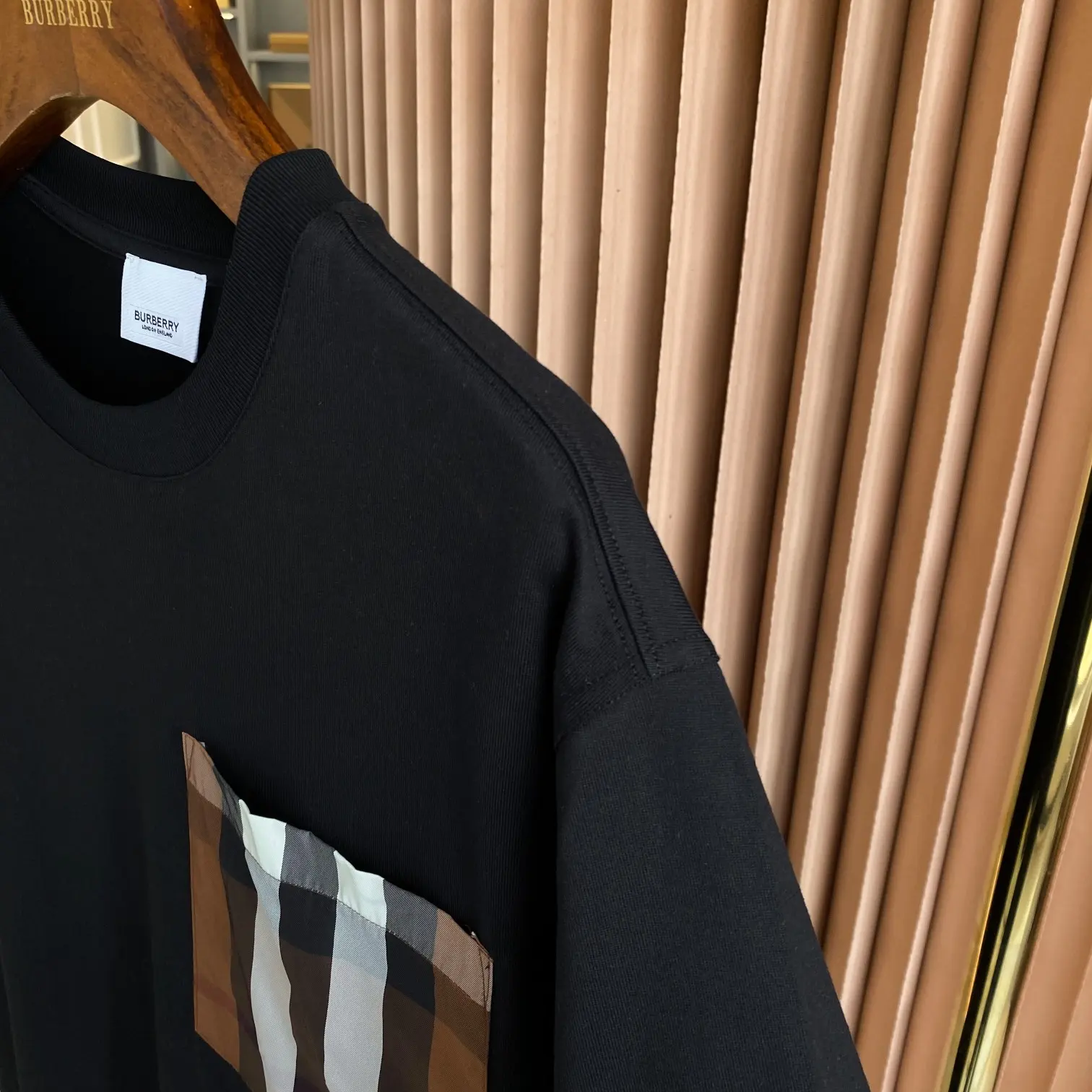 Vintage Check Pocket Cotton T-Shirt D14513521 — view 7