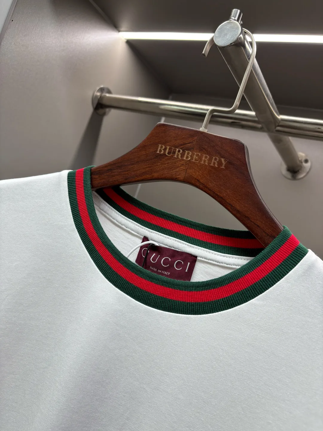Logo-Embroidered Web-Trimmed Cotton T-Shirt D14513532 — view 4