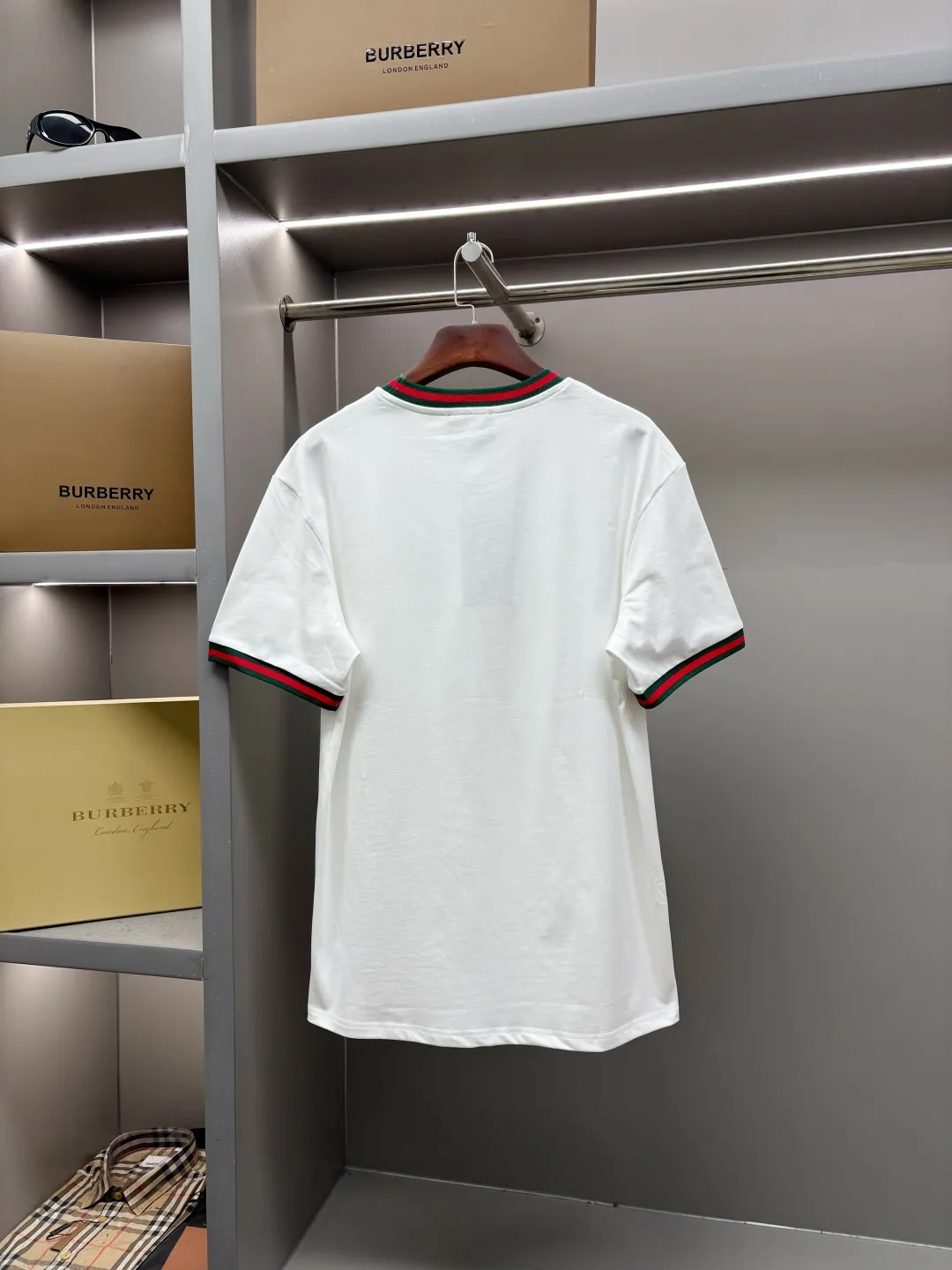 Logo-Embroidered Web-Trimmed Cotton T-Shirt D14513532 — view 8