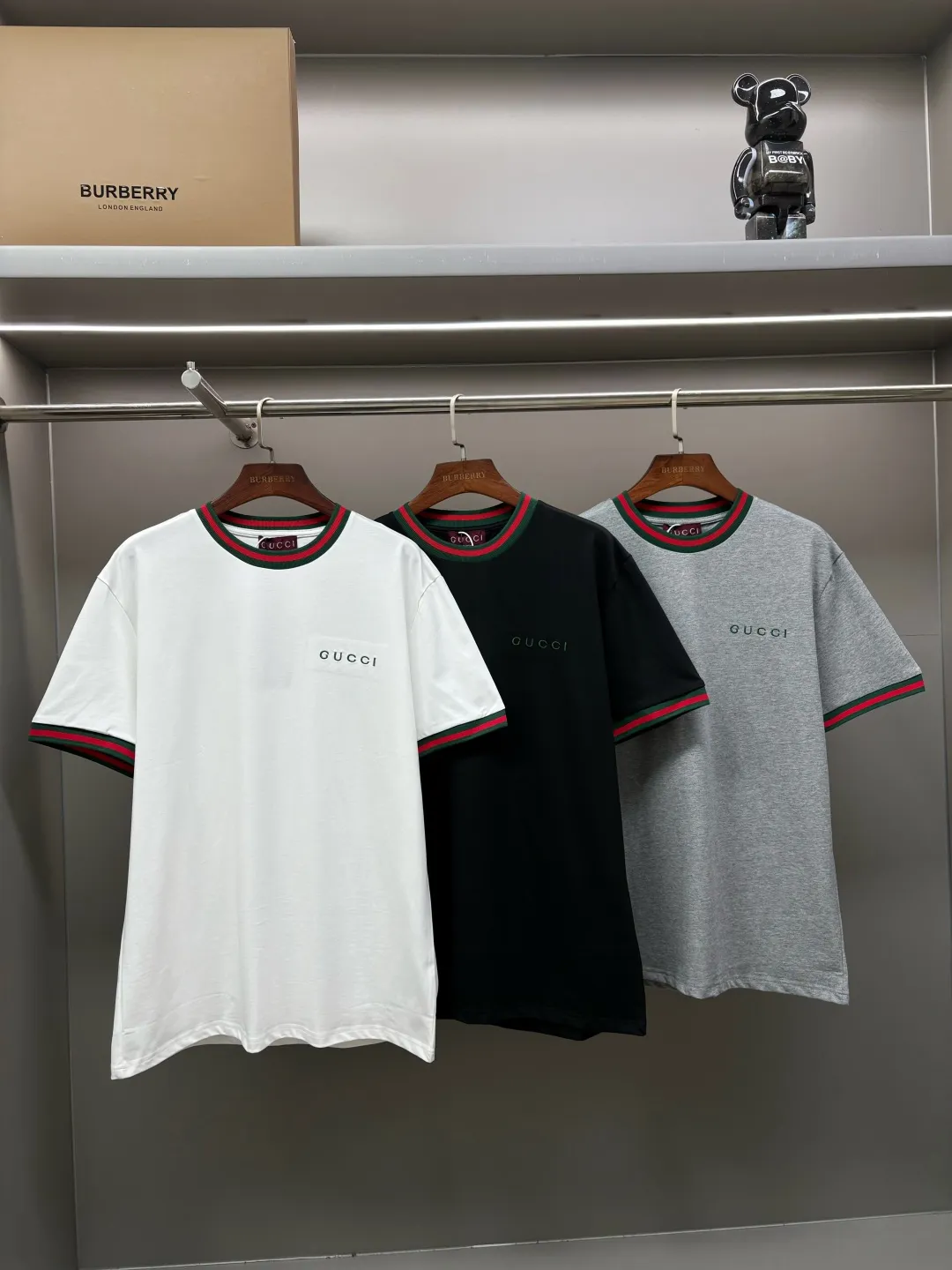 Web-Stripe Trim Logo Embroidered T-Shirt D14513533 — view 9