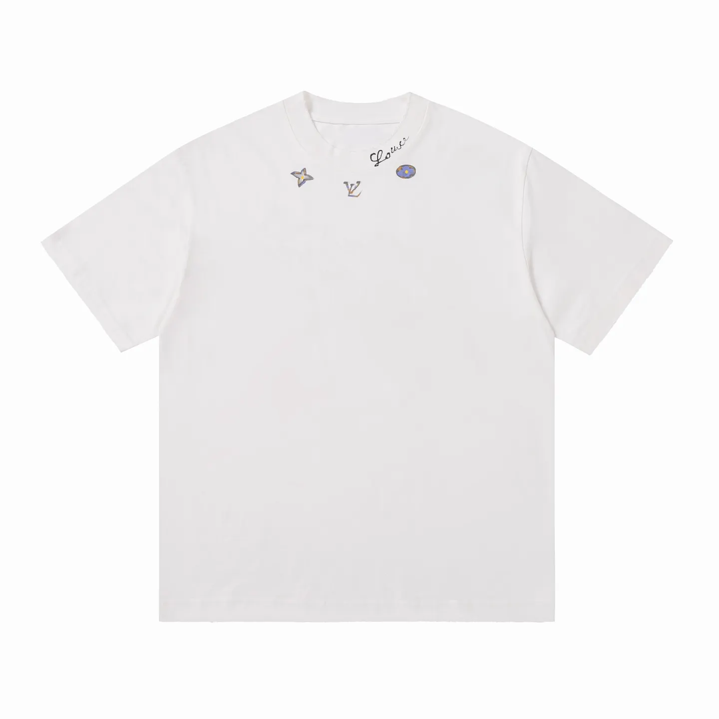 Hand-Painted Logo Cotton T-Shirt D14515586