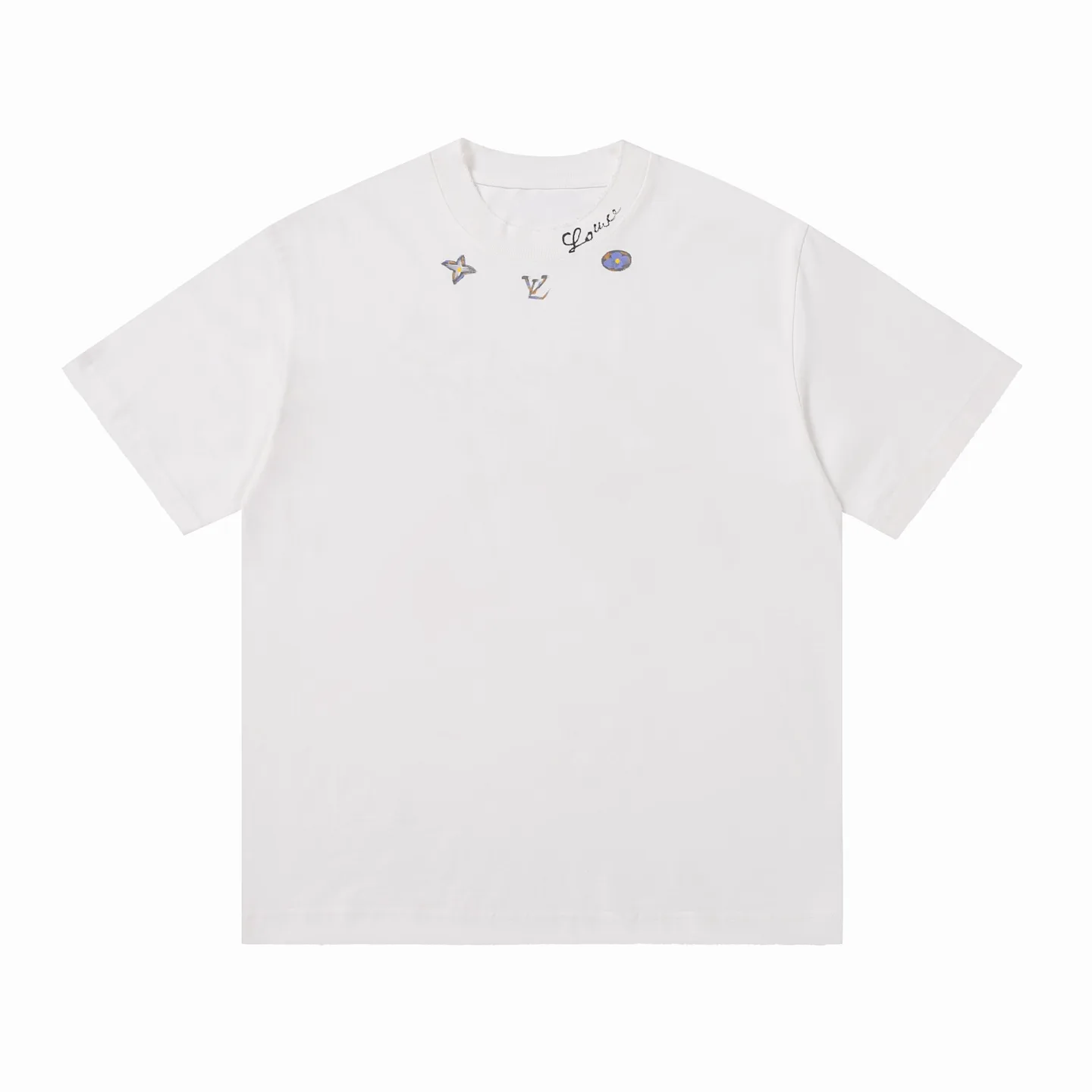 Hand-Painted Logo Cotton T-Shirt D14515586