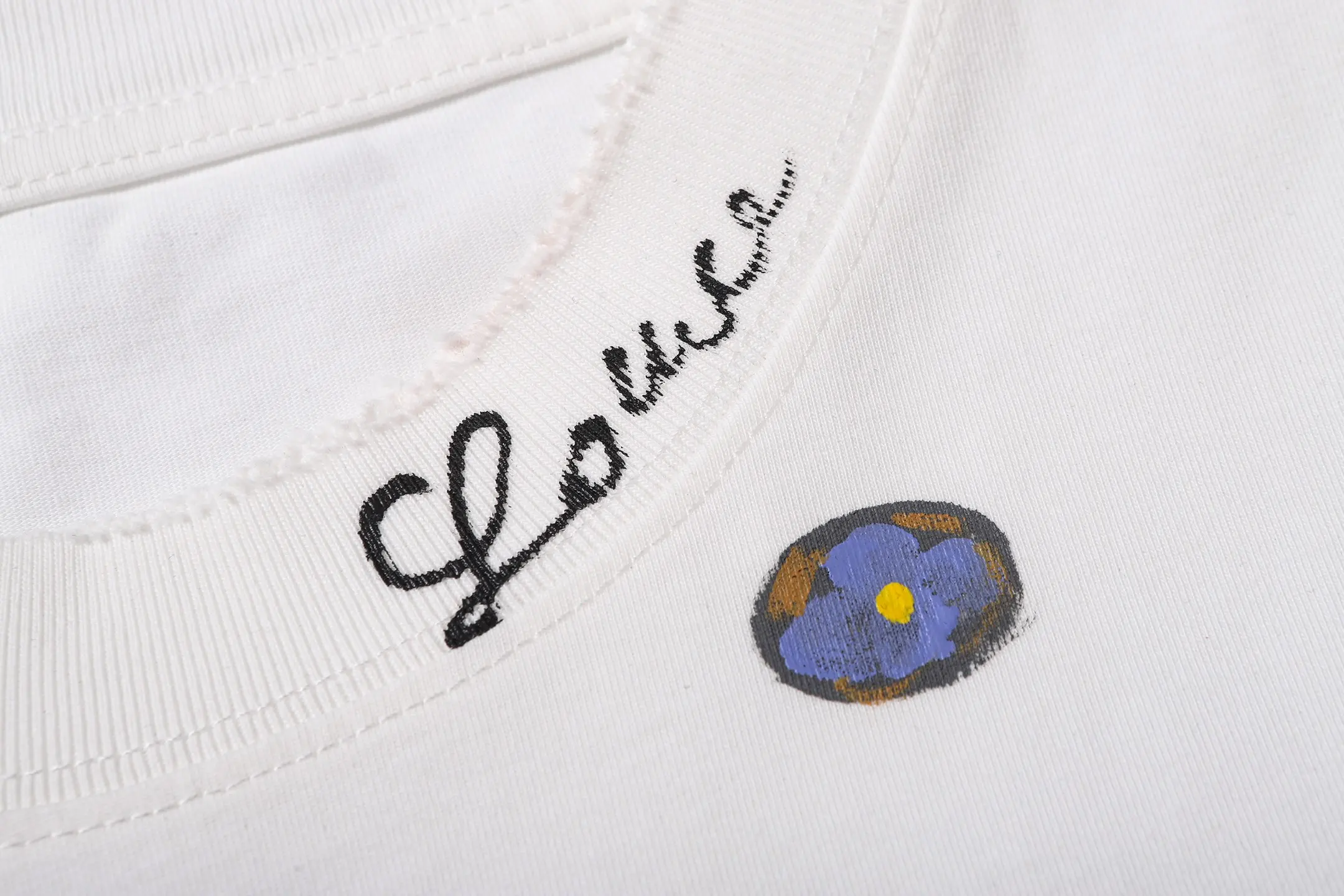 Hand-Painted Logo Cotton T-Shirt D14515586 — view 4