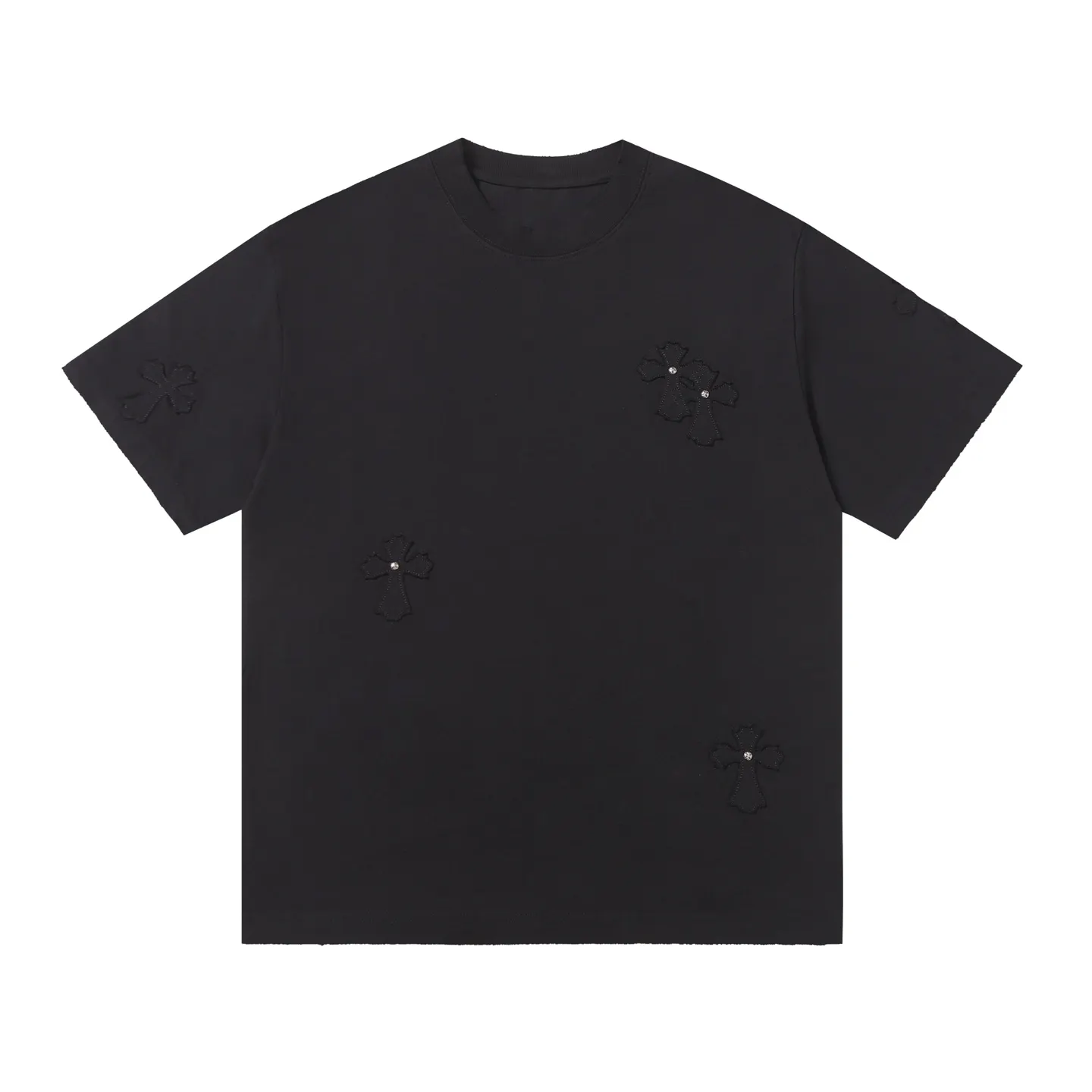 Embellished Cross Patch Cotton T-Shirt D14515582