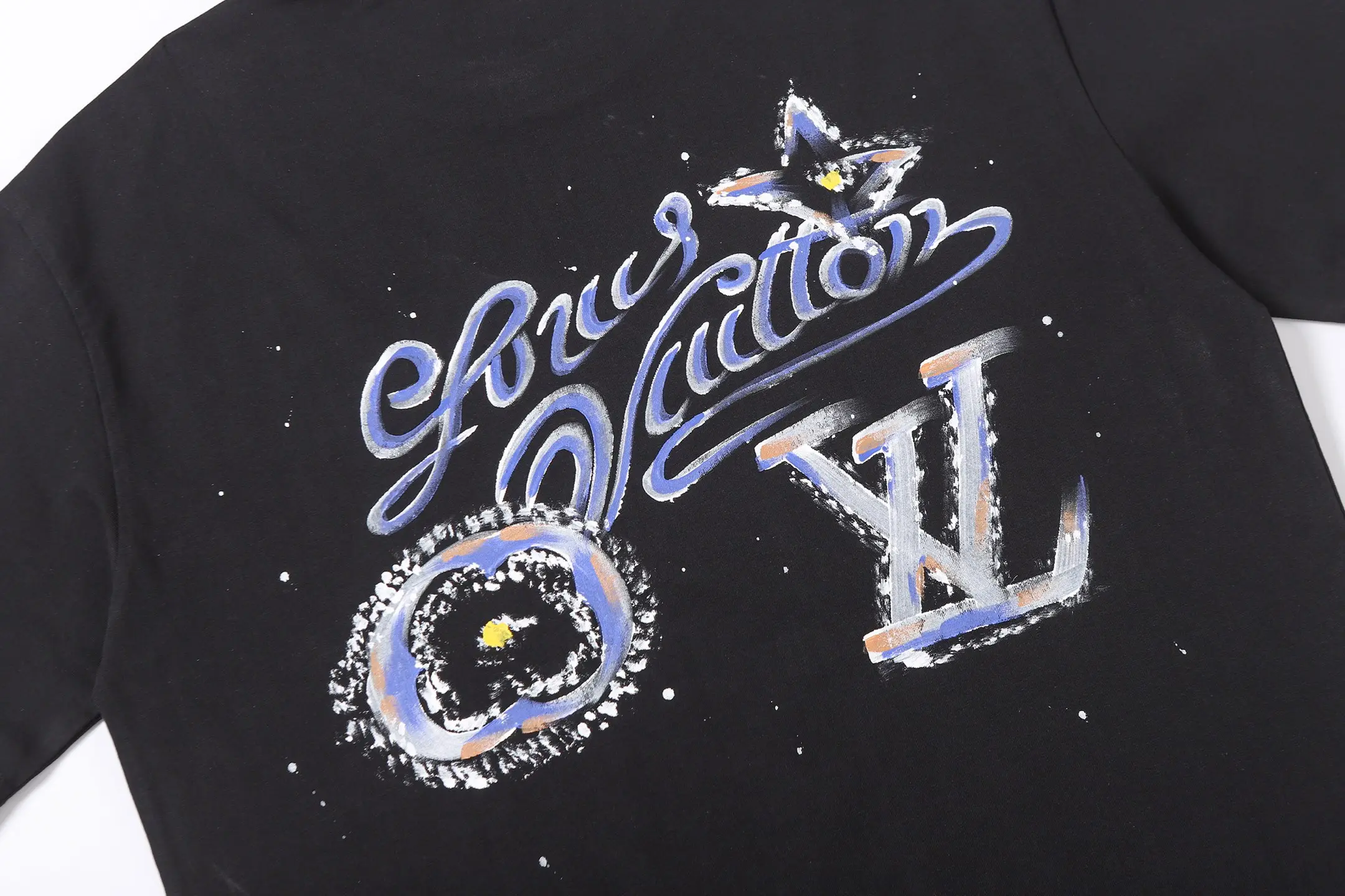 Hand-Painted Logo Cotton T-Shirt D14515587 — view 8