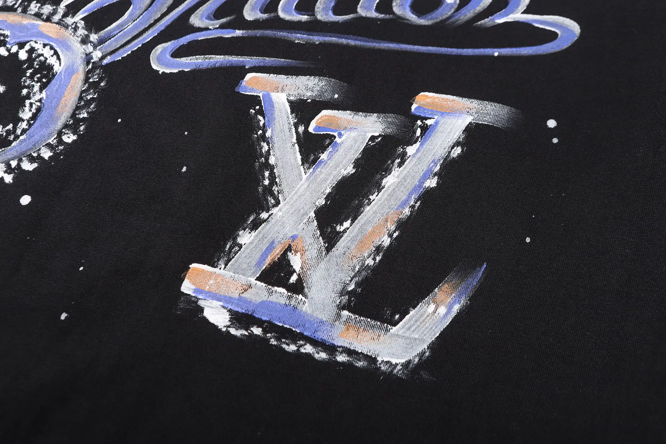 Hand-Painted Logo Cotton T-Shirt D14515587 — view 9
