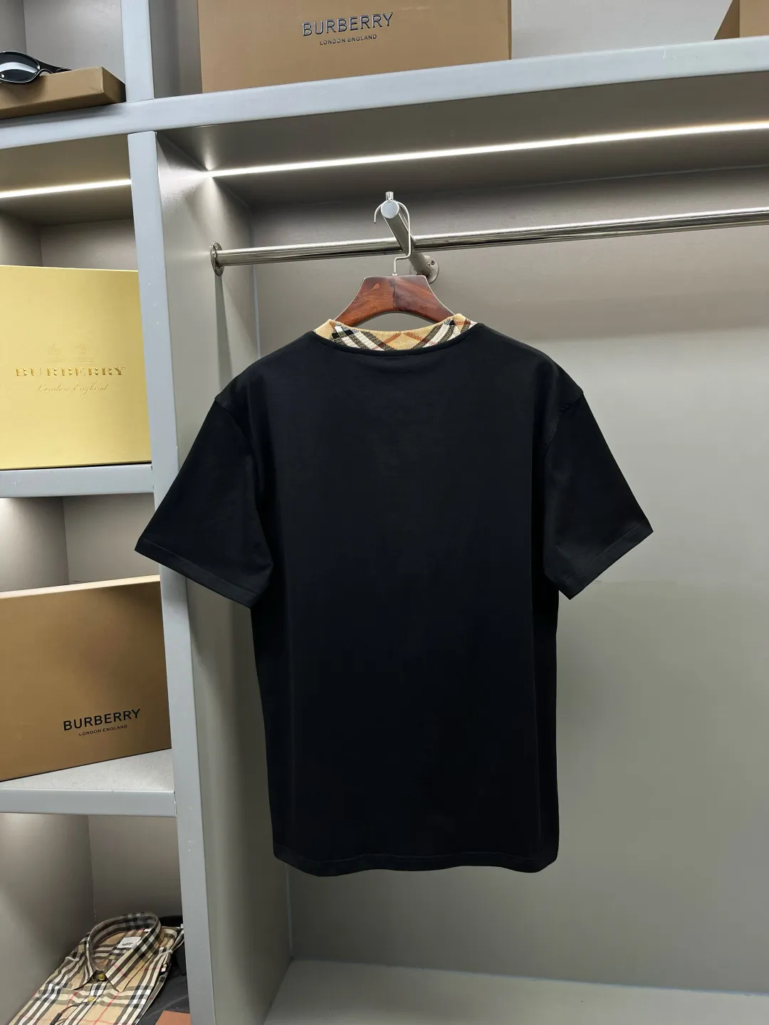 Check-Trim Cotton Jersey T-Shirt D15013733 — view 7