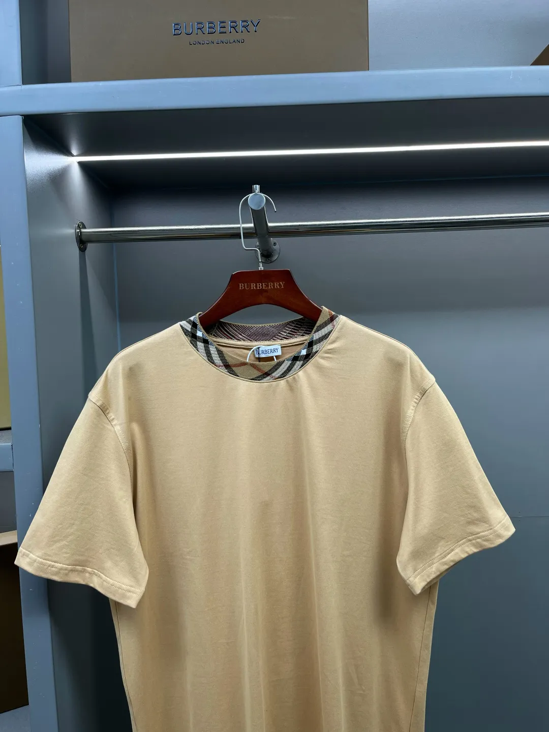 Check-Trim Cotton Jersey T-Shirt D15013735 — view 2