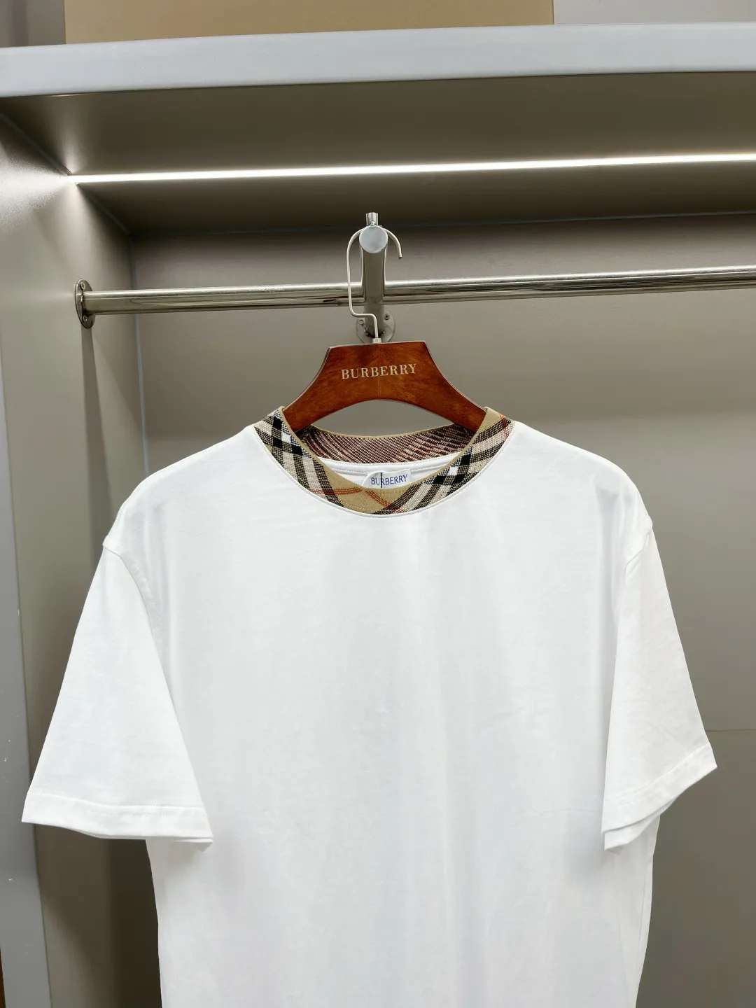 Check-Trim Cotton Jersey T-Shirt D15013734 — view 2
