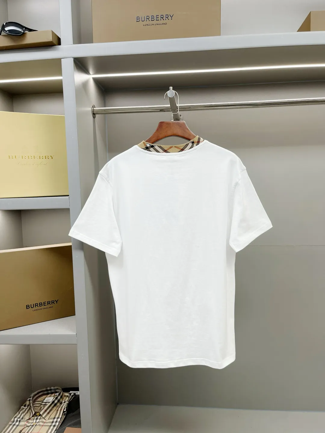 Check-Trim Cotton Jersey T-Shirt D15013734 — view 7