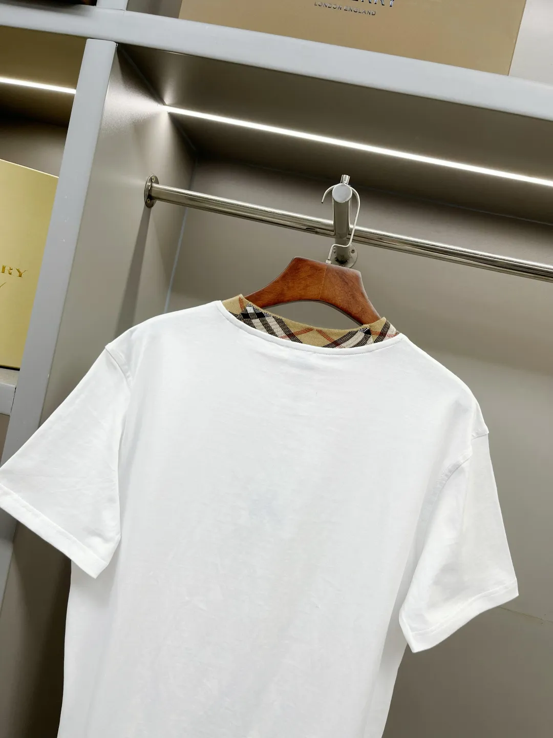 Check-Trim Cotton Jersey T-Shirt D15013734 — view 8