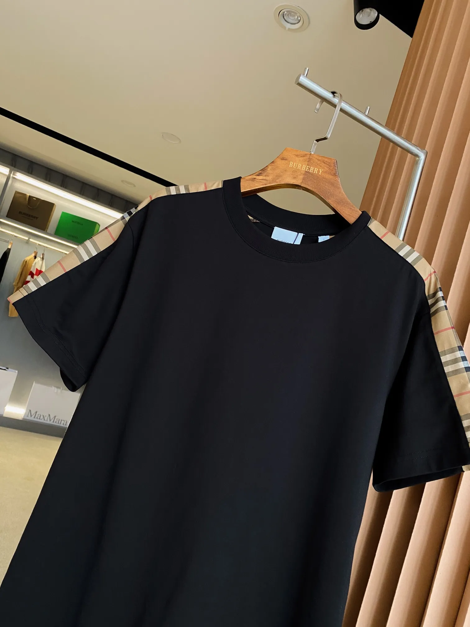 Check-Panel Cotton Jersey T-Shirt D15013527 — view 3