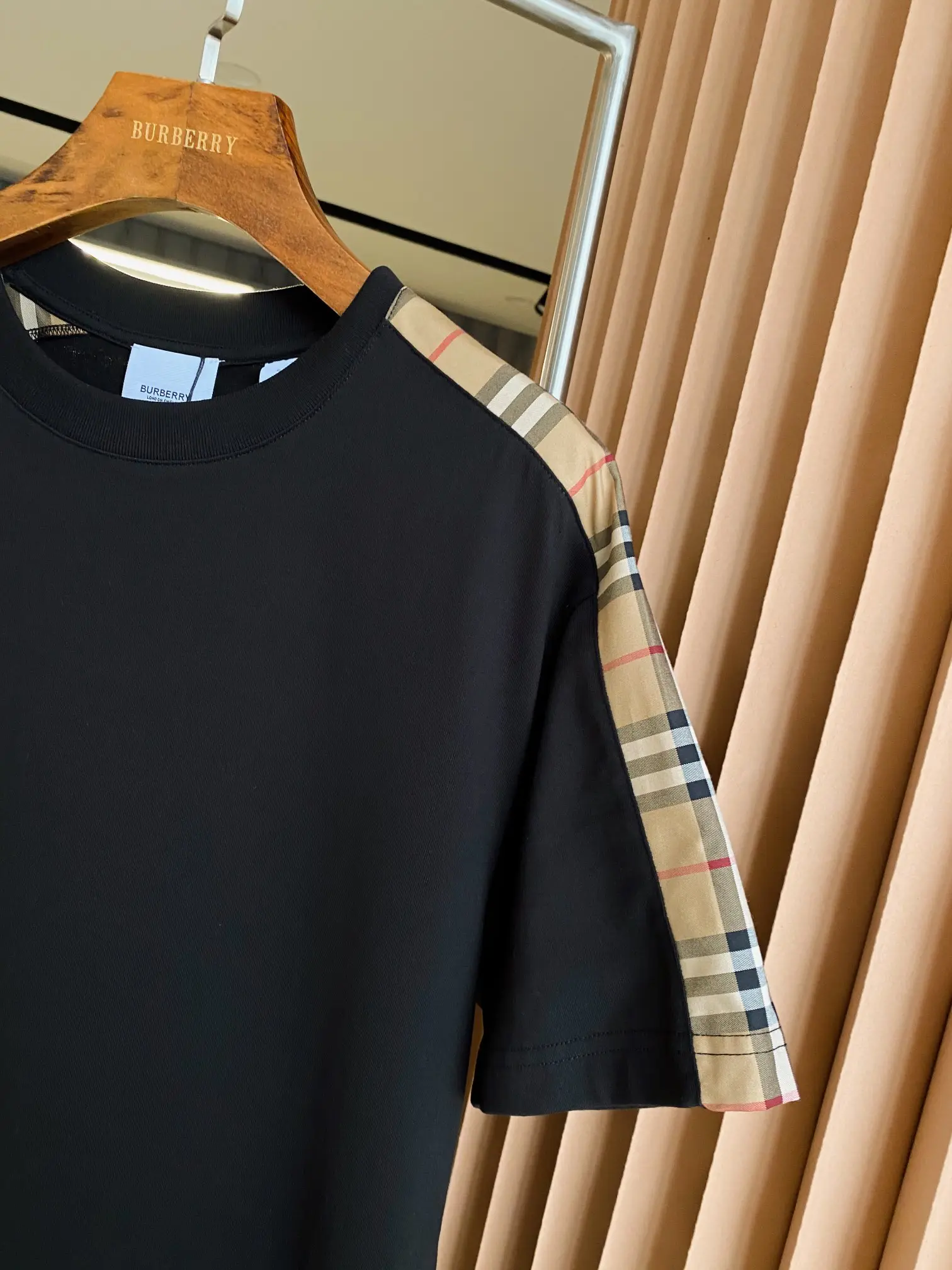 Check-Panel Cotton Jersey T-Shirt D15013527 — view 5