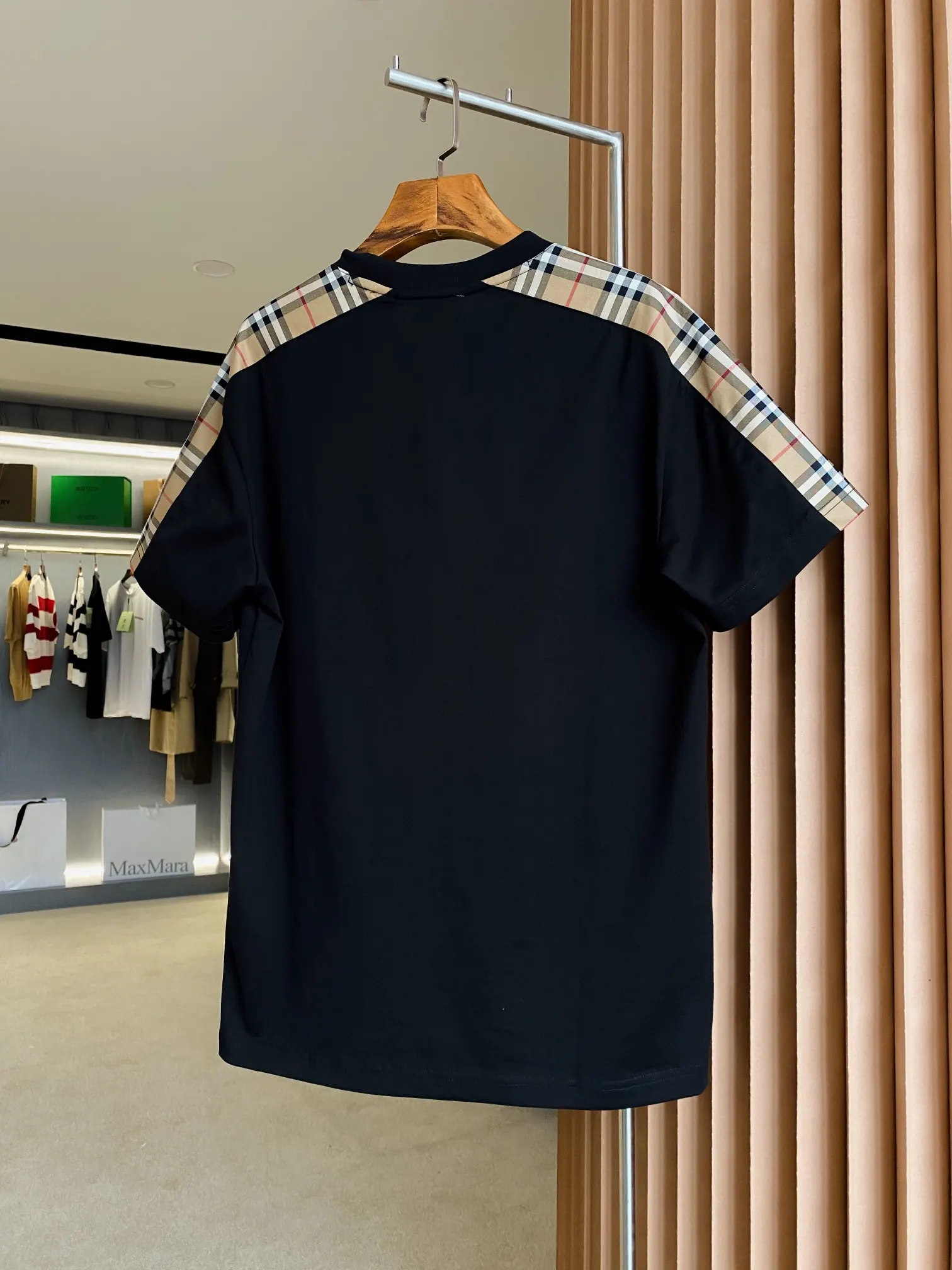 Check-Panel Cotton Jersey T-Shirt D15013527 — view 9