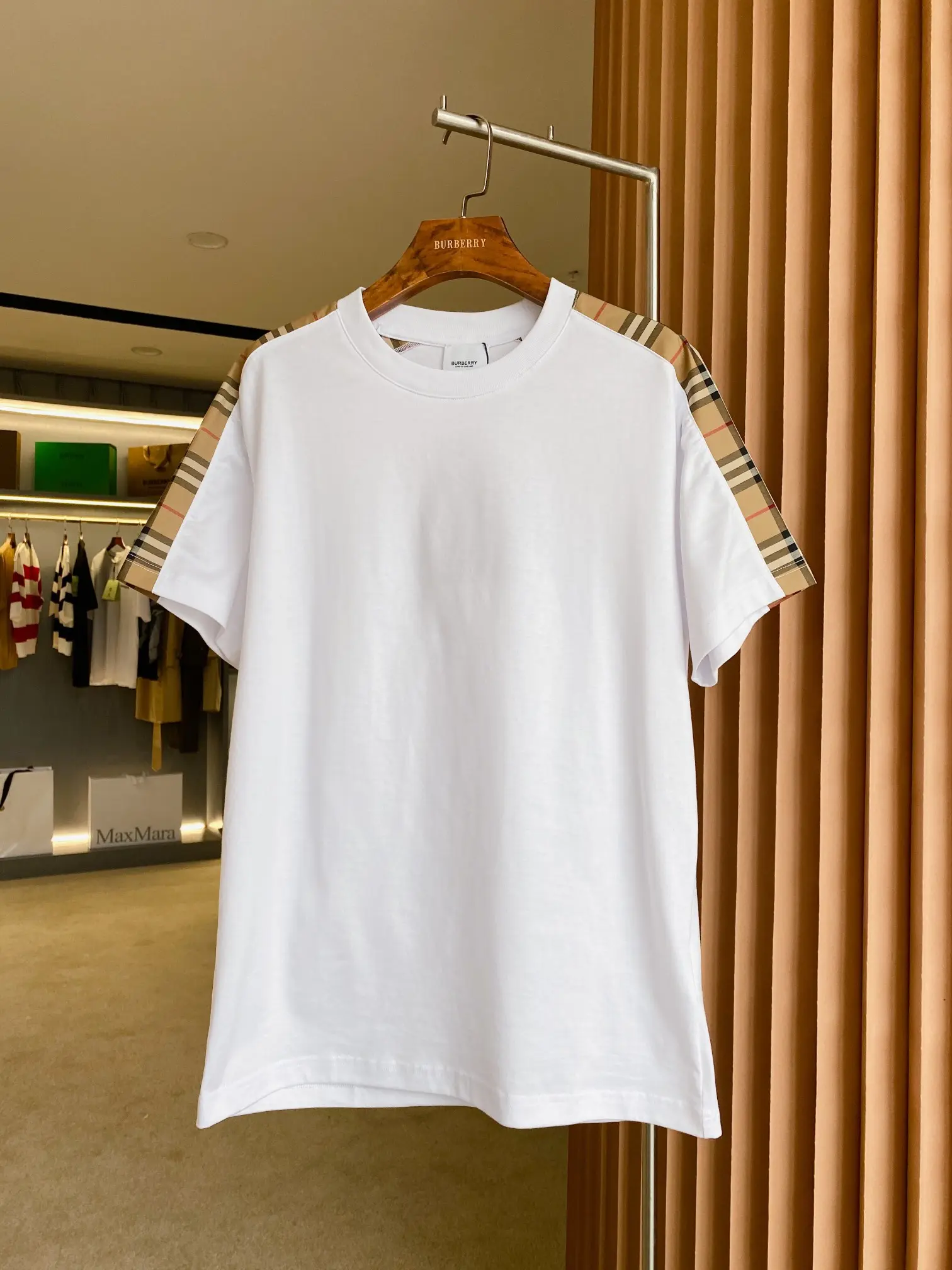 Check-Panel Cotton Jersey T-Shirt D15013528