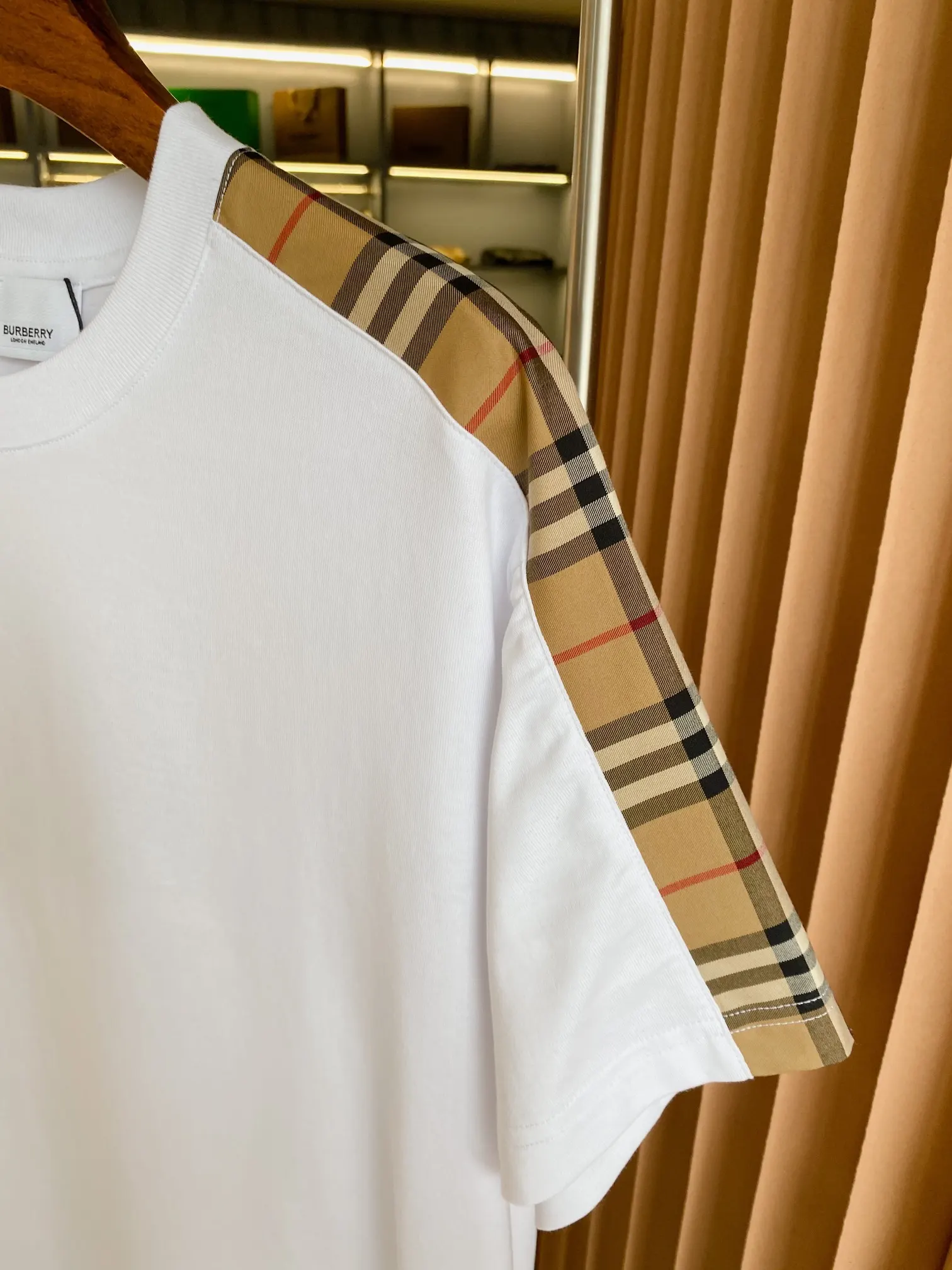 Check-Panel Cotton Jersey T-Shirt D15013528 — view 5
