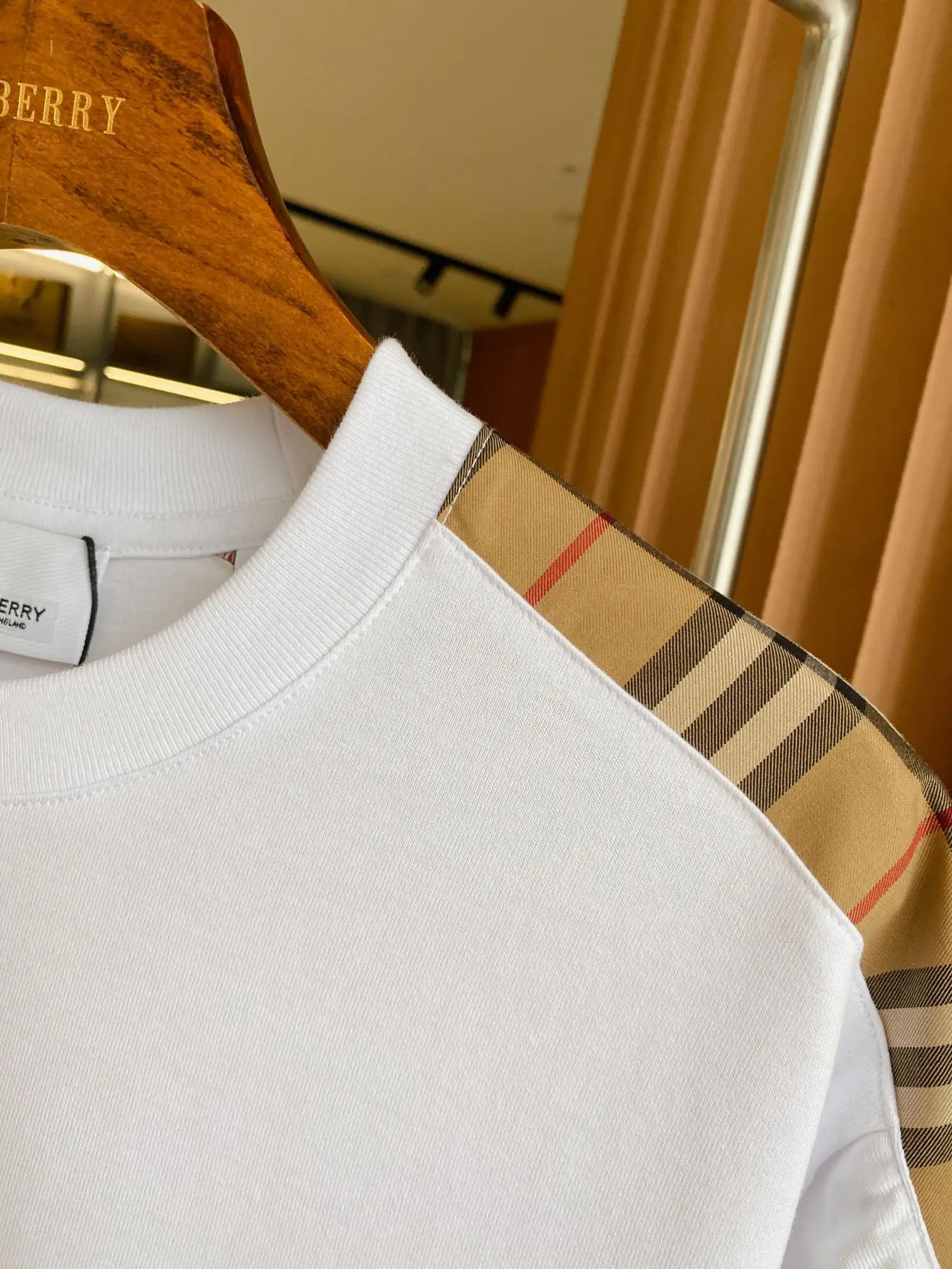 Check-Panel Cotton Jersey T-Shirt D15013528 — view 7