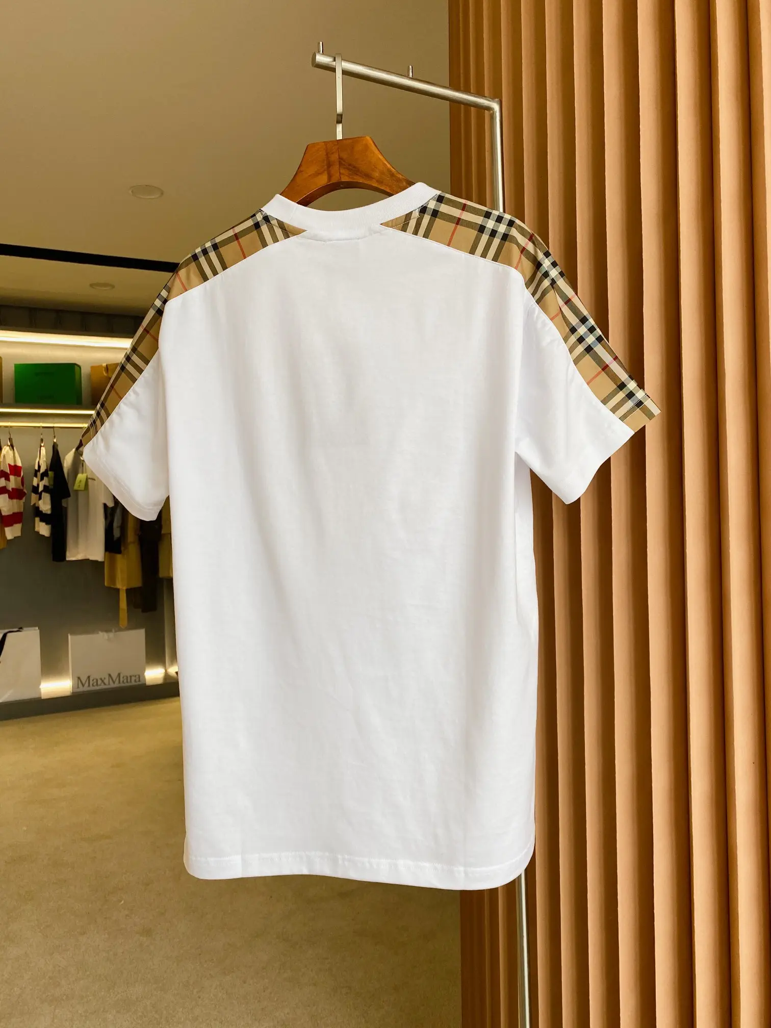 Check-Panel Cotton Jersey T-Shirt D15013528 — view 8