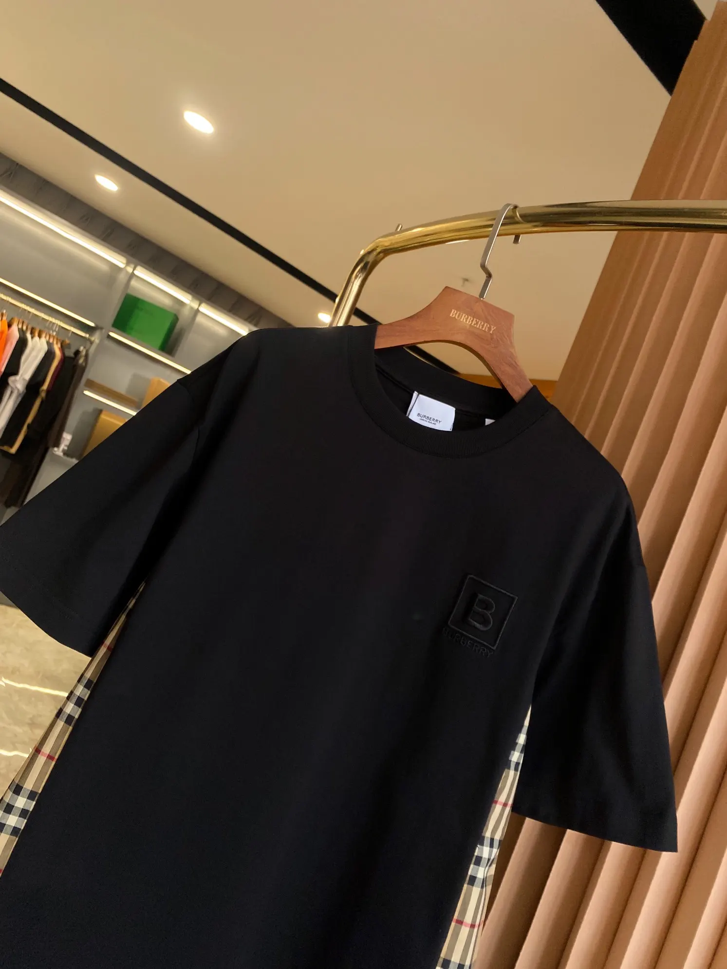 Check Panel Cotton Jersey T-Shirt D15013526 — view 2