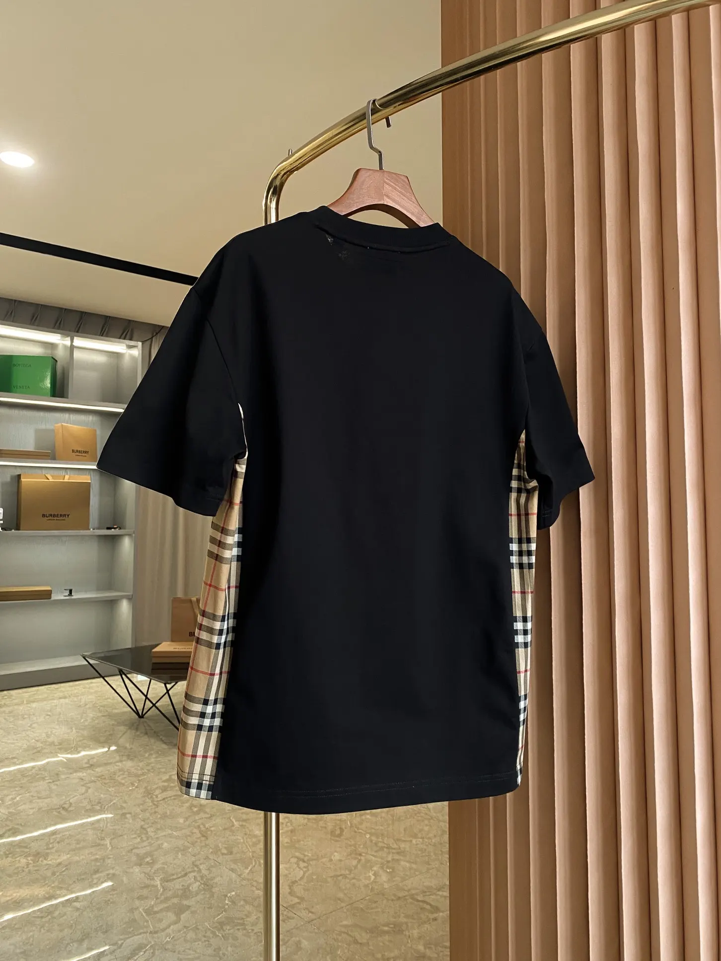 Check Panel Cotton Jersey T-Shirt D15013526 — view 9