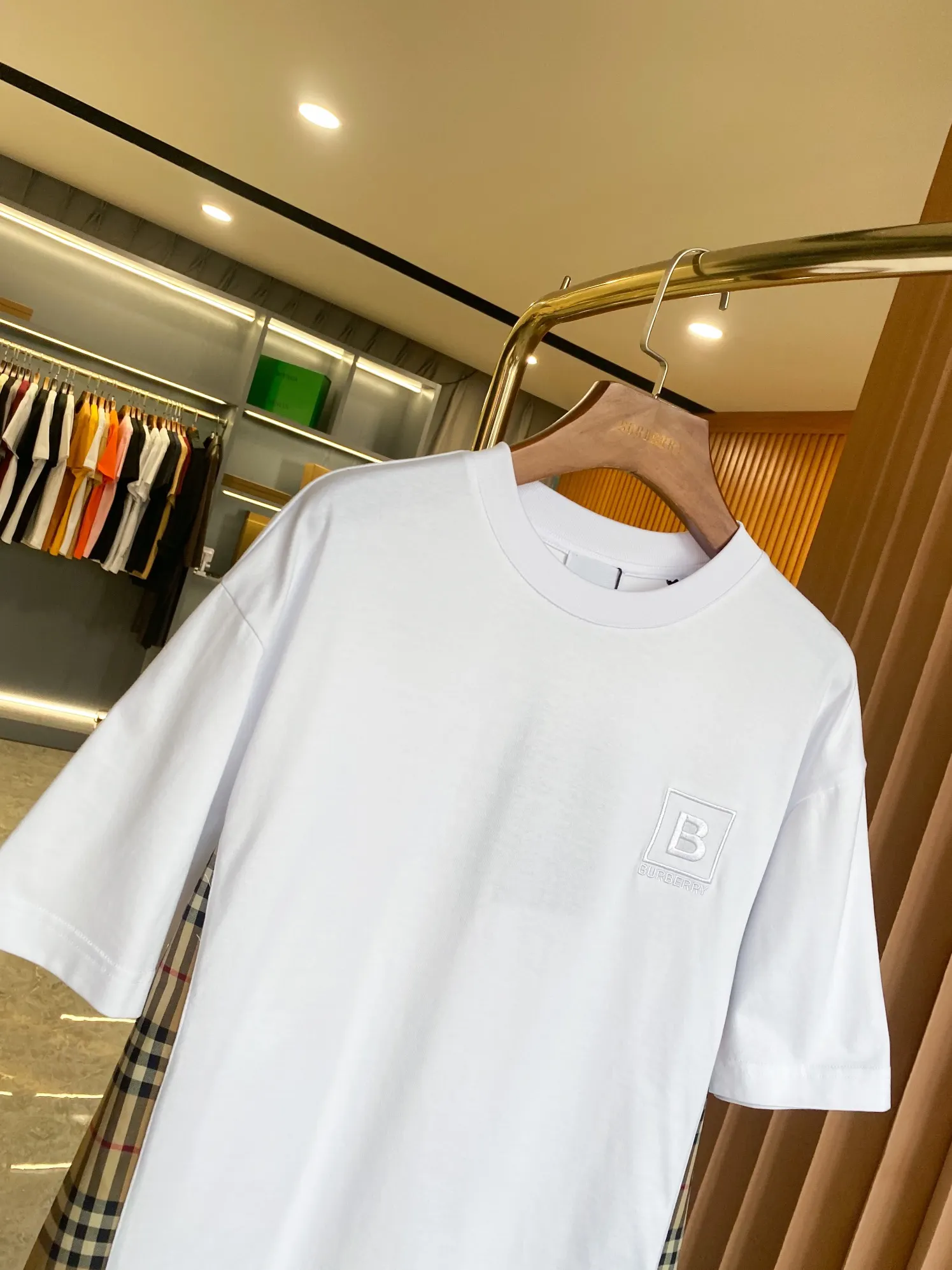 Check Panel Cotton Jersey T-Shirt D15013525 — view 2