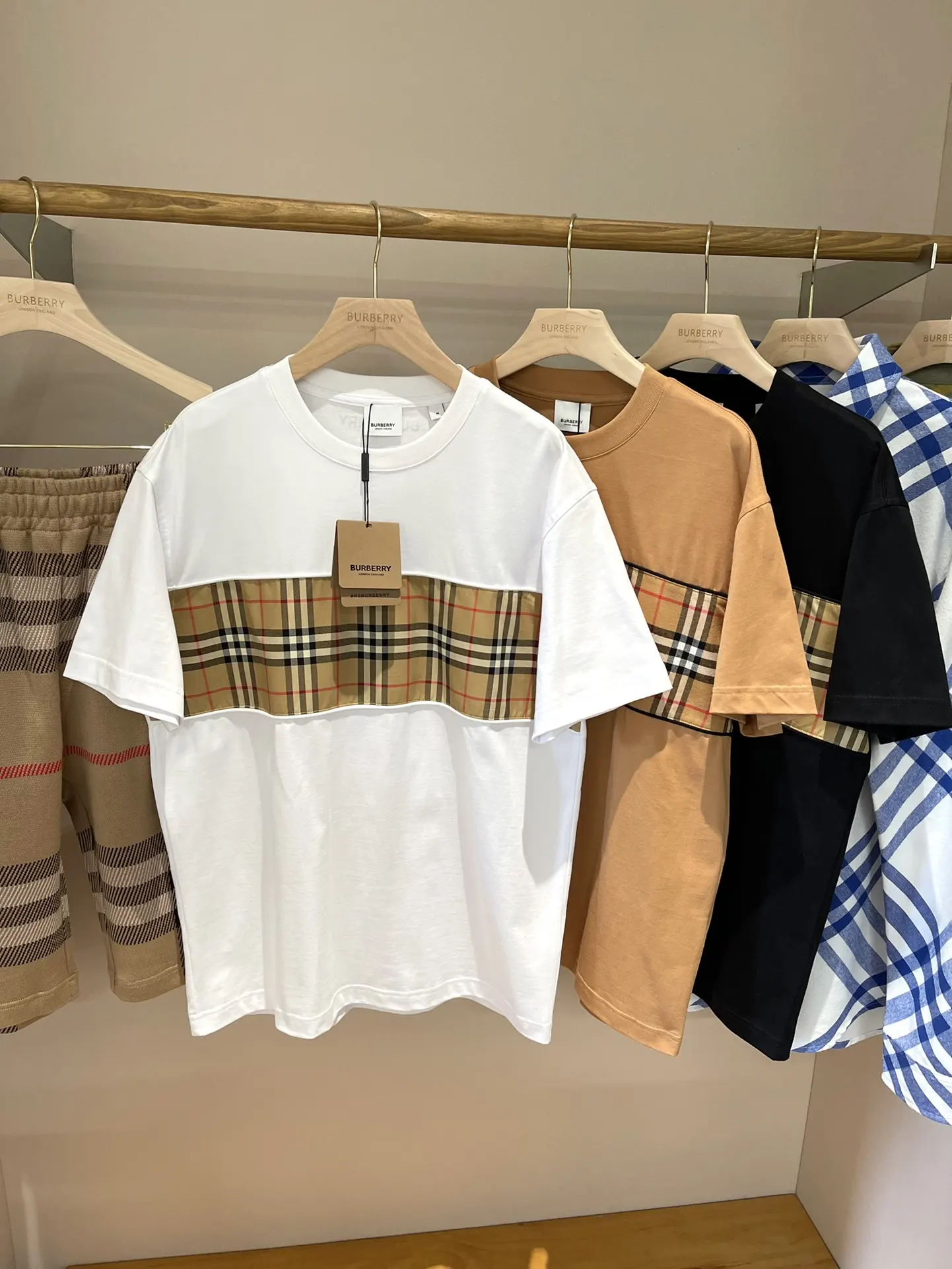 Vintage Check Panel Cotton T-Shirt D15013523 — view 3