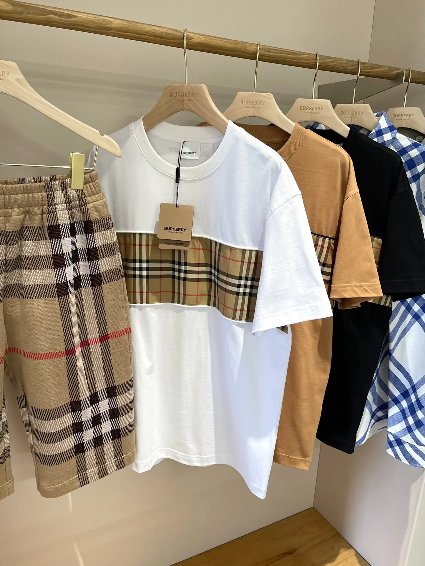 Vintage Check Panel Cotton T-Shirt D15013523 — view 4