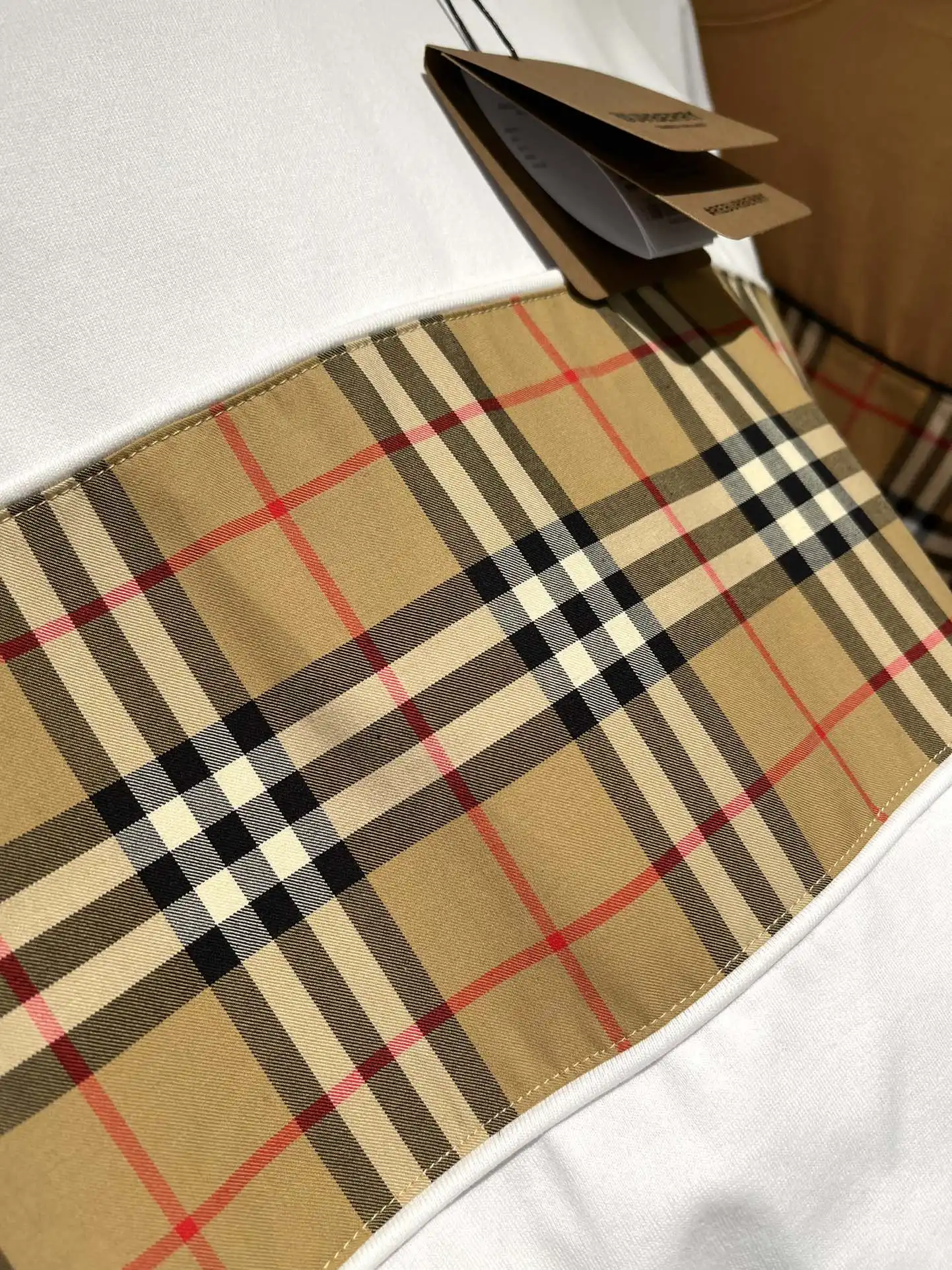 Vintage Check Panel Cotton T-Shirt D15013523 — view 7