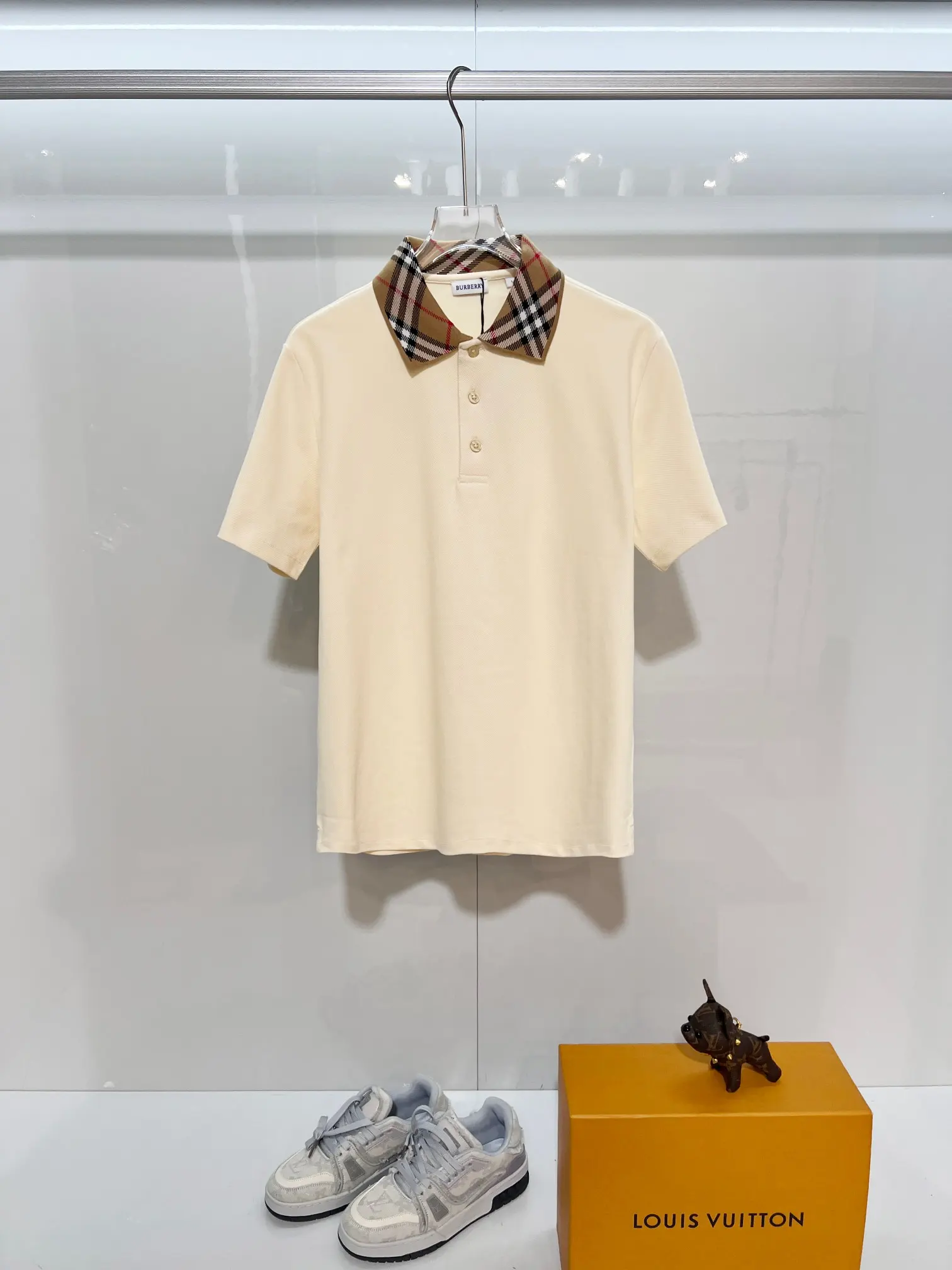 Check-Collar Cotton Piqué Polo Shirt D15013623
