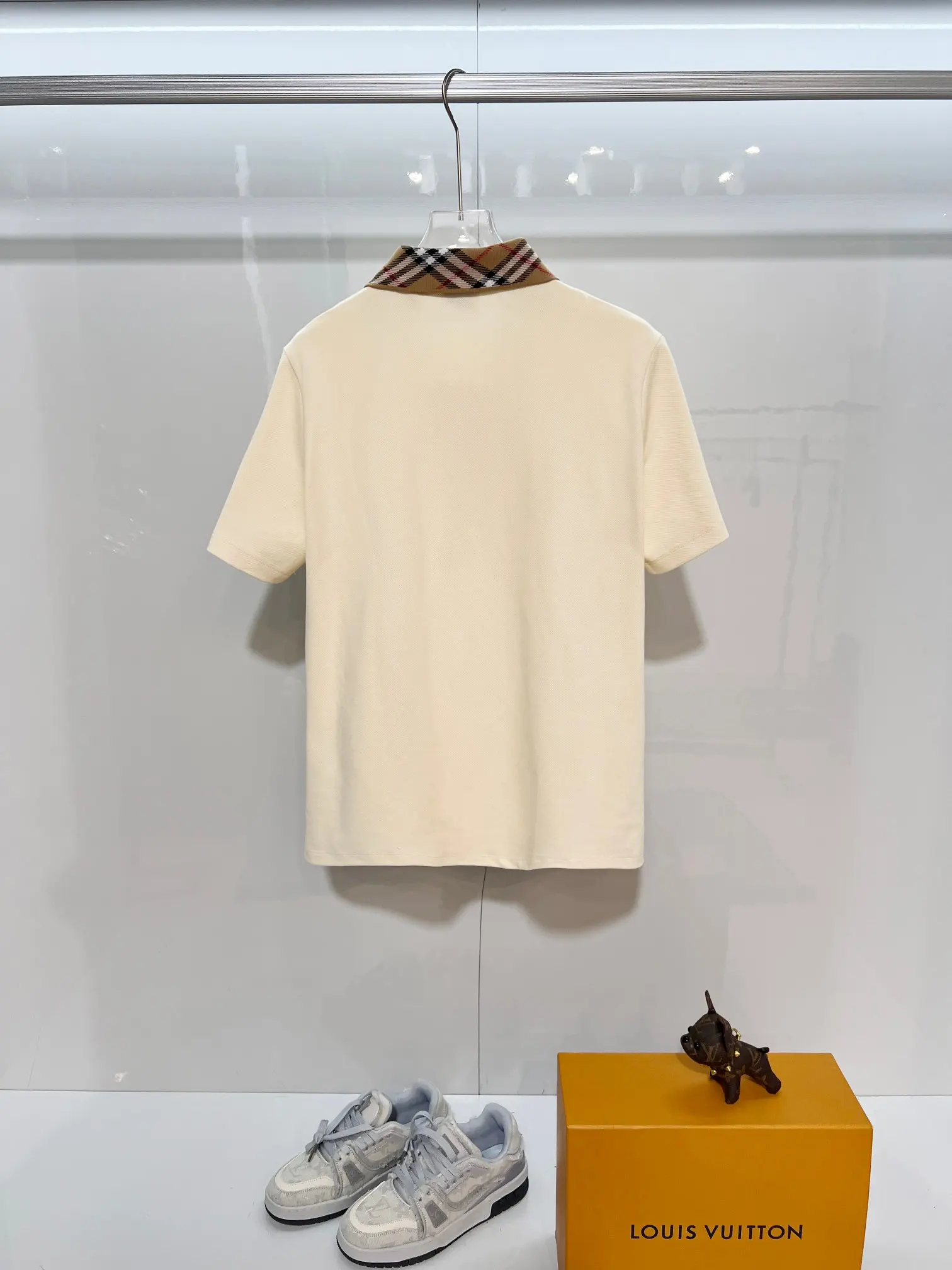Check-Collar Cotton Piqué Polo Shirt D15013623 — view 2